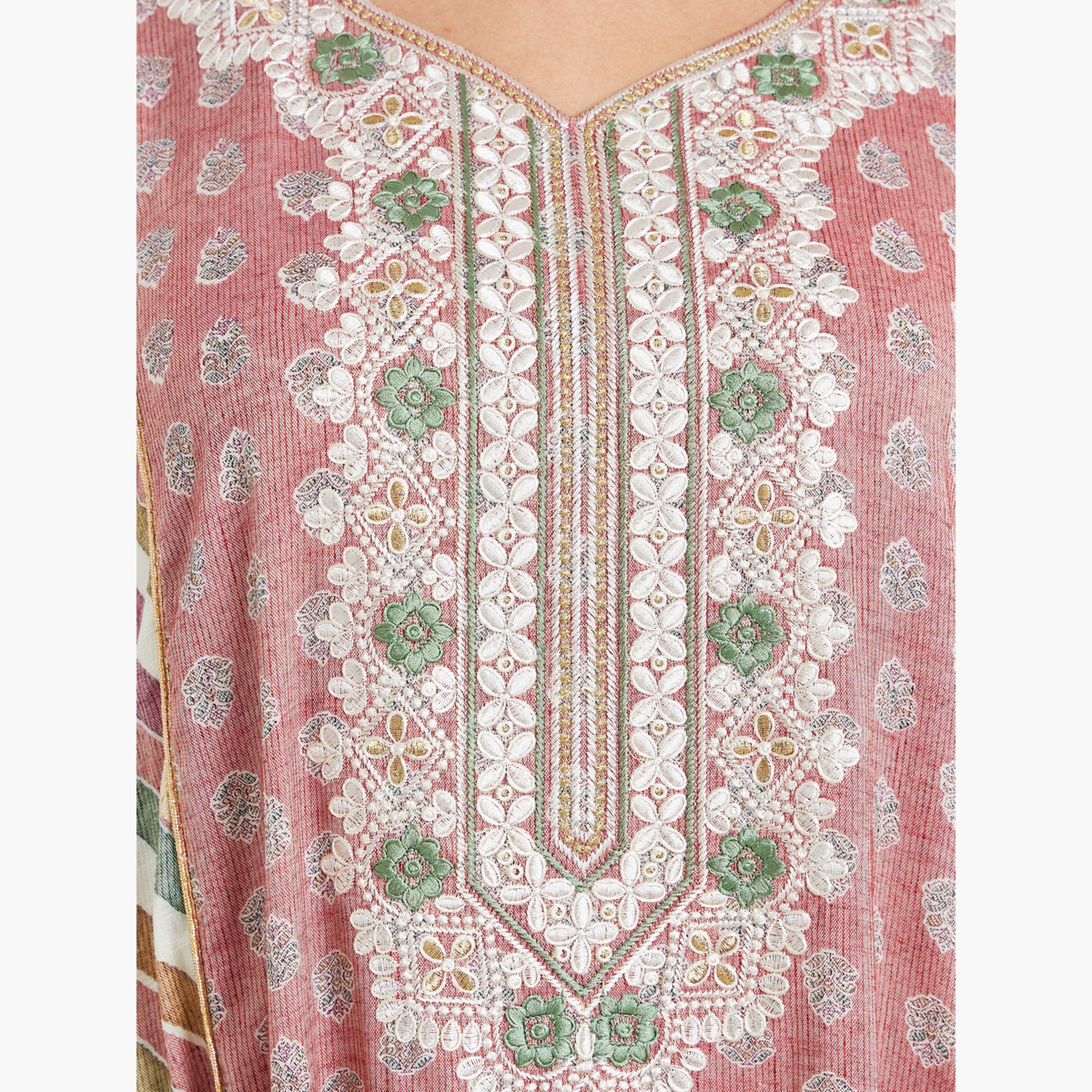 جلابية مطرزة بحافة واسعة للنساء-women-arabicclothing-jalabiyas-image-4