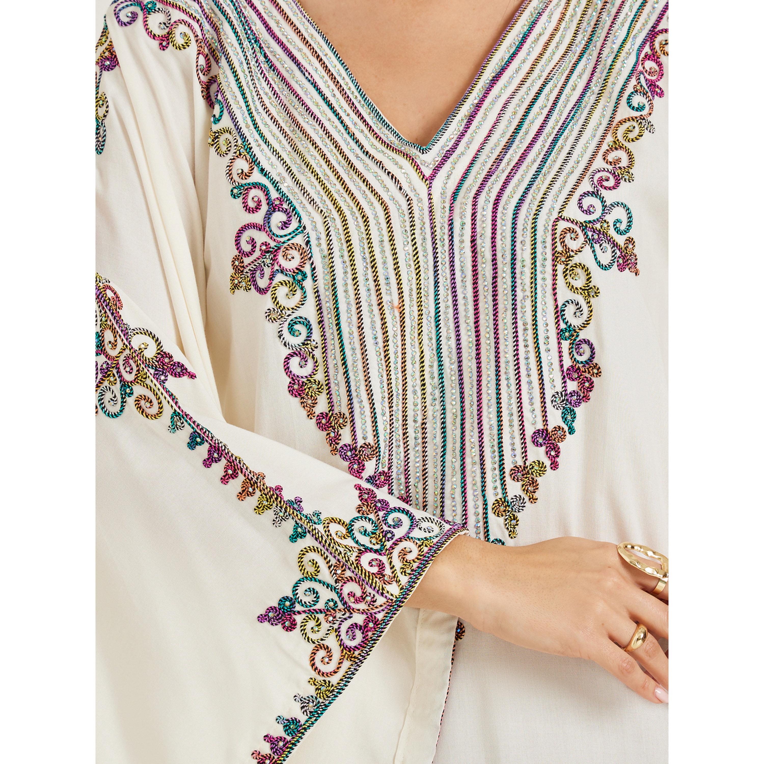 جلابية كريمي مطرزة بحافة واسعة-women-arabicclothing-jalabiyas-image-4