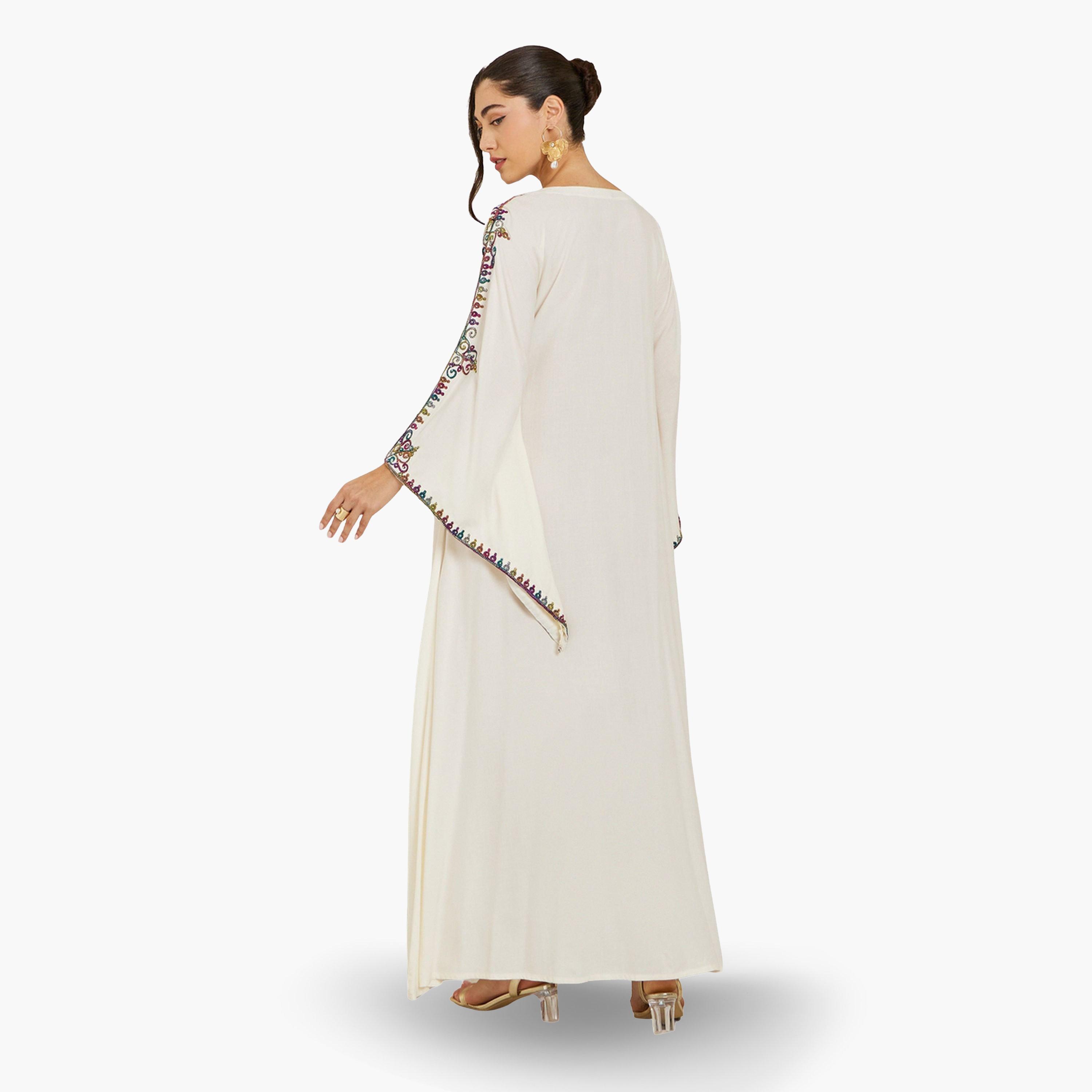 جلابية كريمي مطرزة بحافة واسعة-women-arabicclothing-jalabiyas-image-5