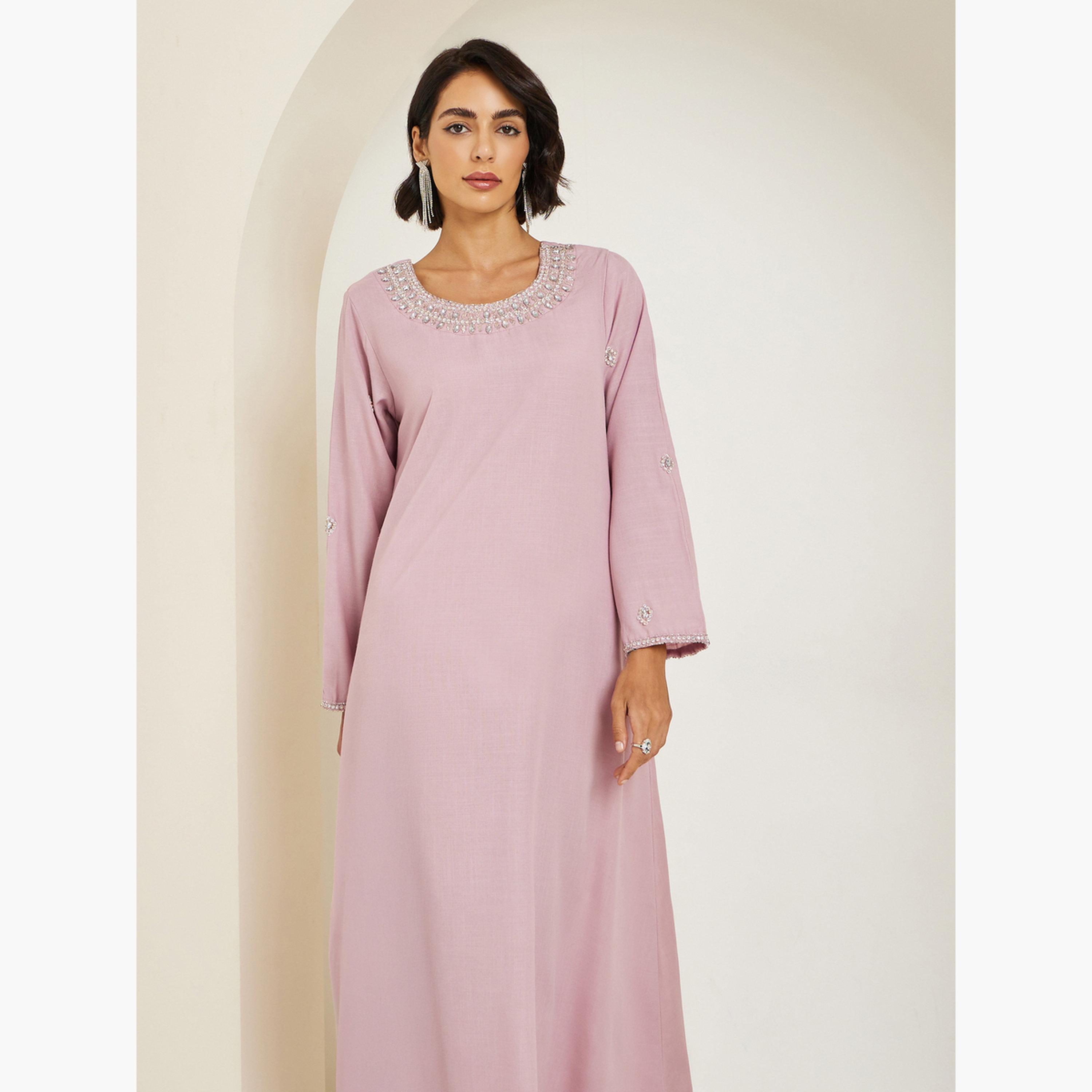 جلابية مزينة بحافة واسعة-women-arabicclothing-jalabiyas-image-2