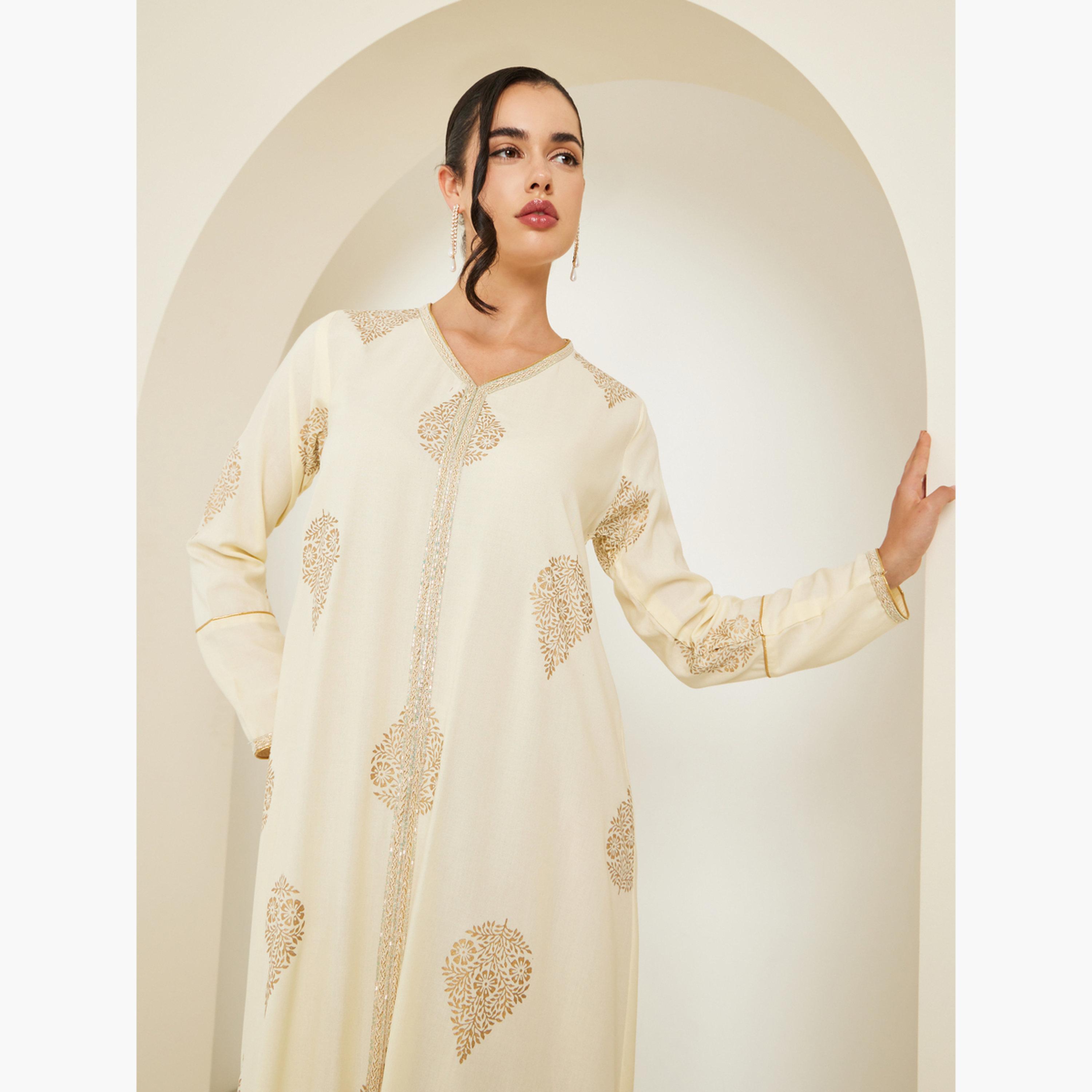 جلابية بطبعة بيزلي للنساء-women-arabicclothing-jalabiyas-image-2