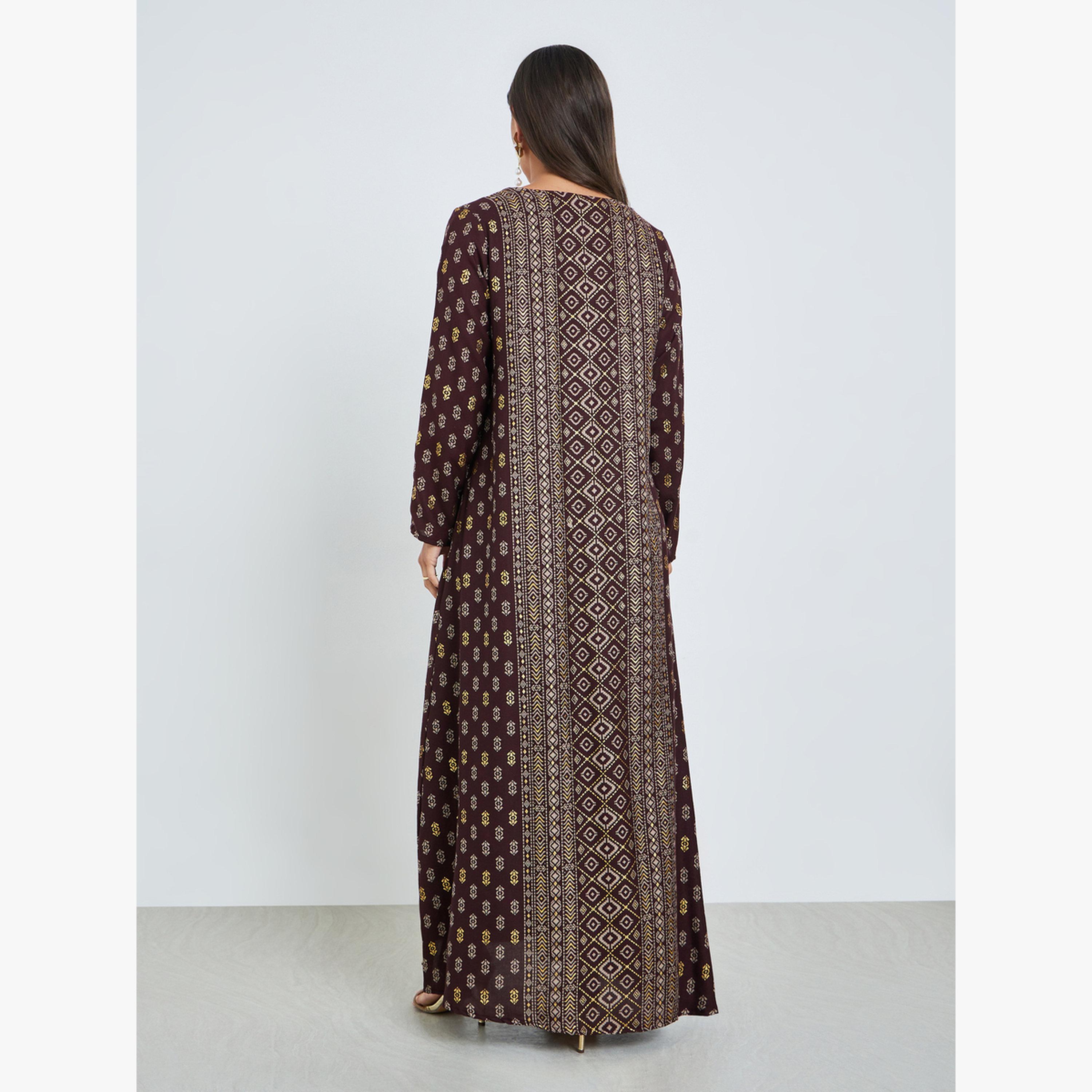 جلابية بطبعة فويل-women-arabicclothing-jalabiyas-image-4