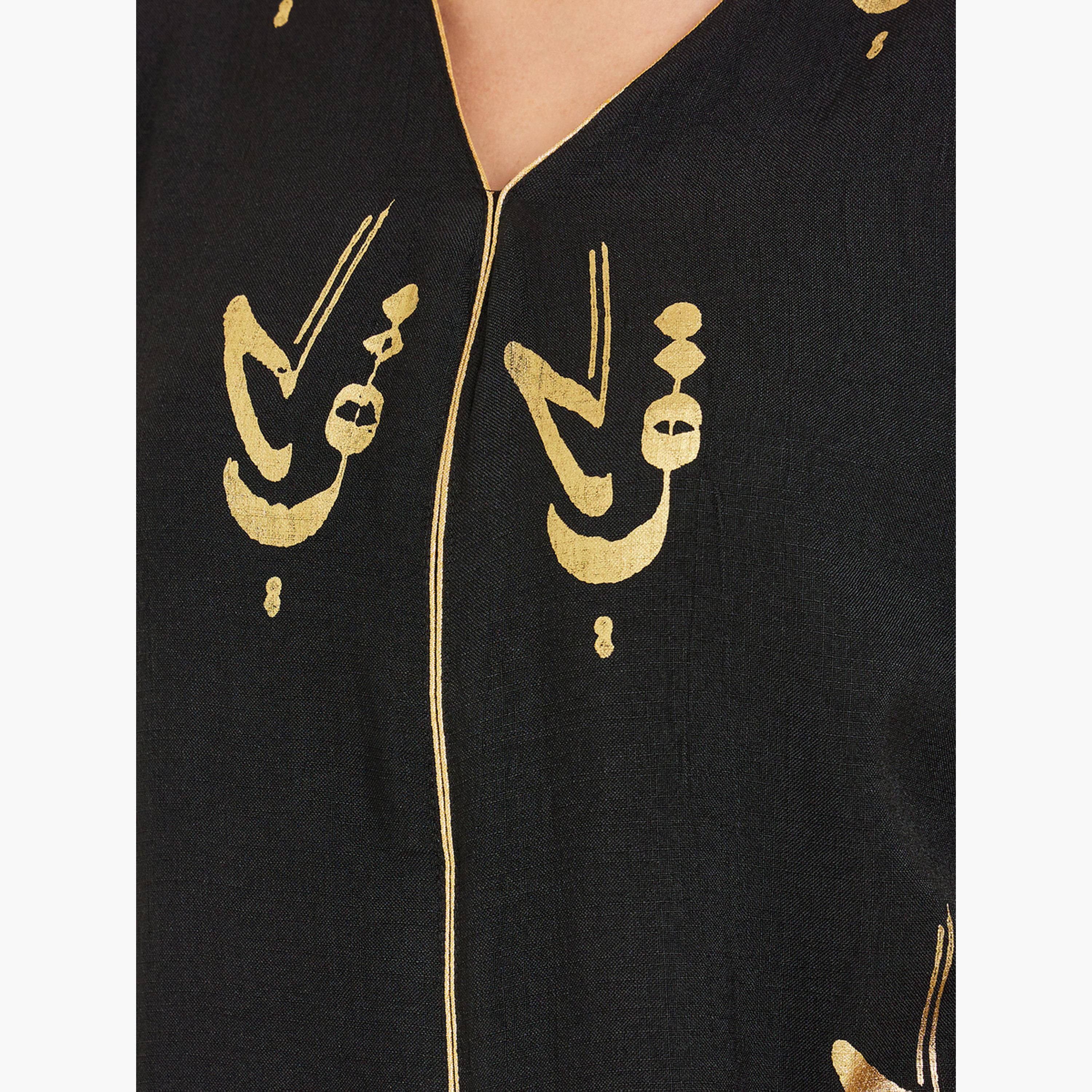 جلابية طويلة بطبعة فويل-women-arabicclothing-jalabiyas-image-4