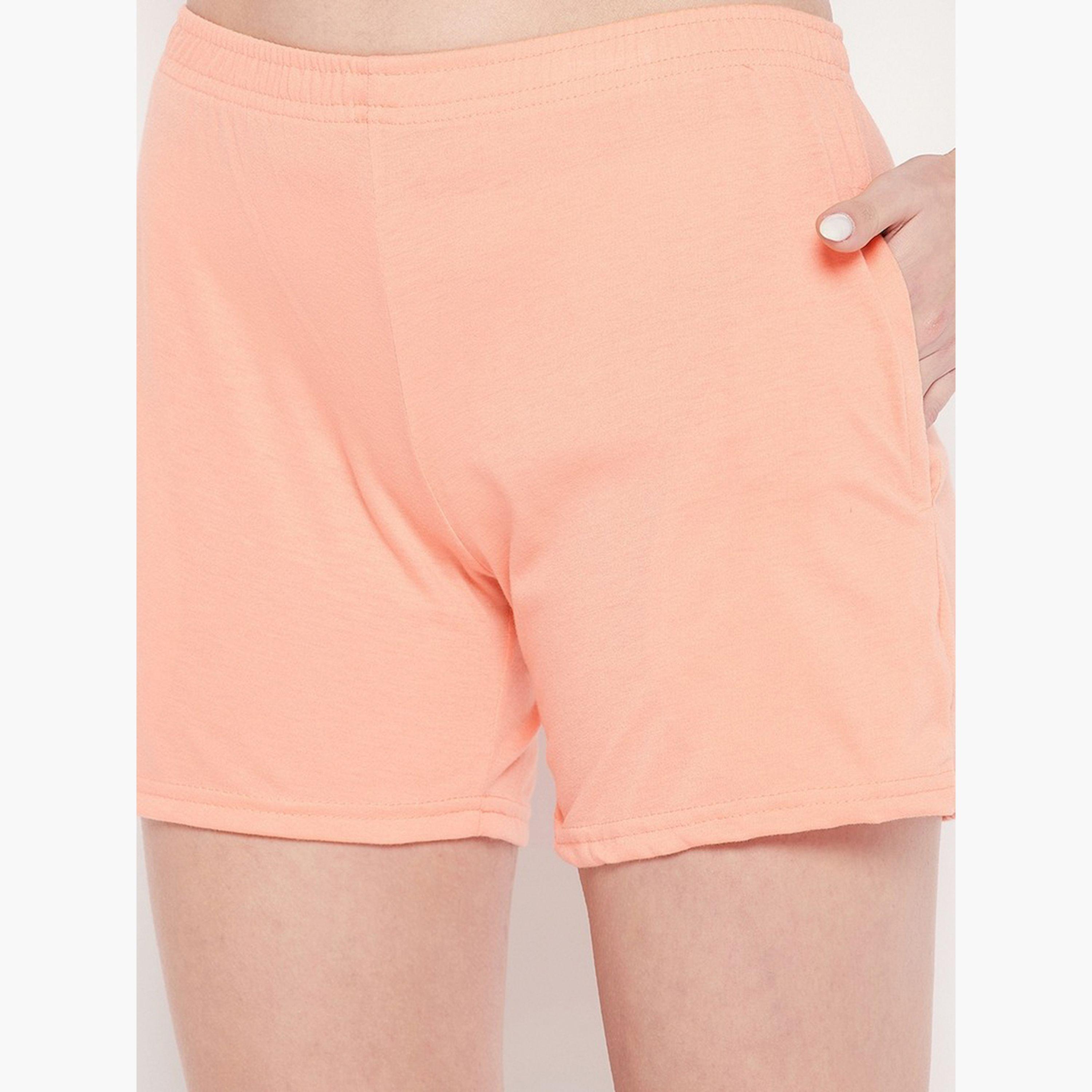 طقم تيشيرت قطني مطبوع مع شورت-women-clothing-nightwear-pyjamas-shortsets-image-5