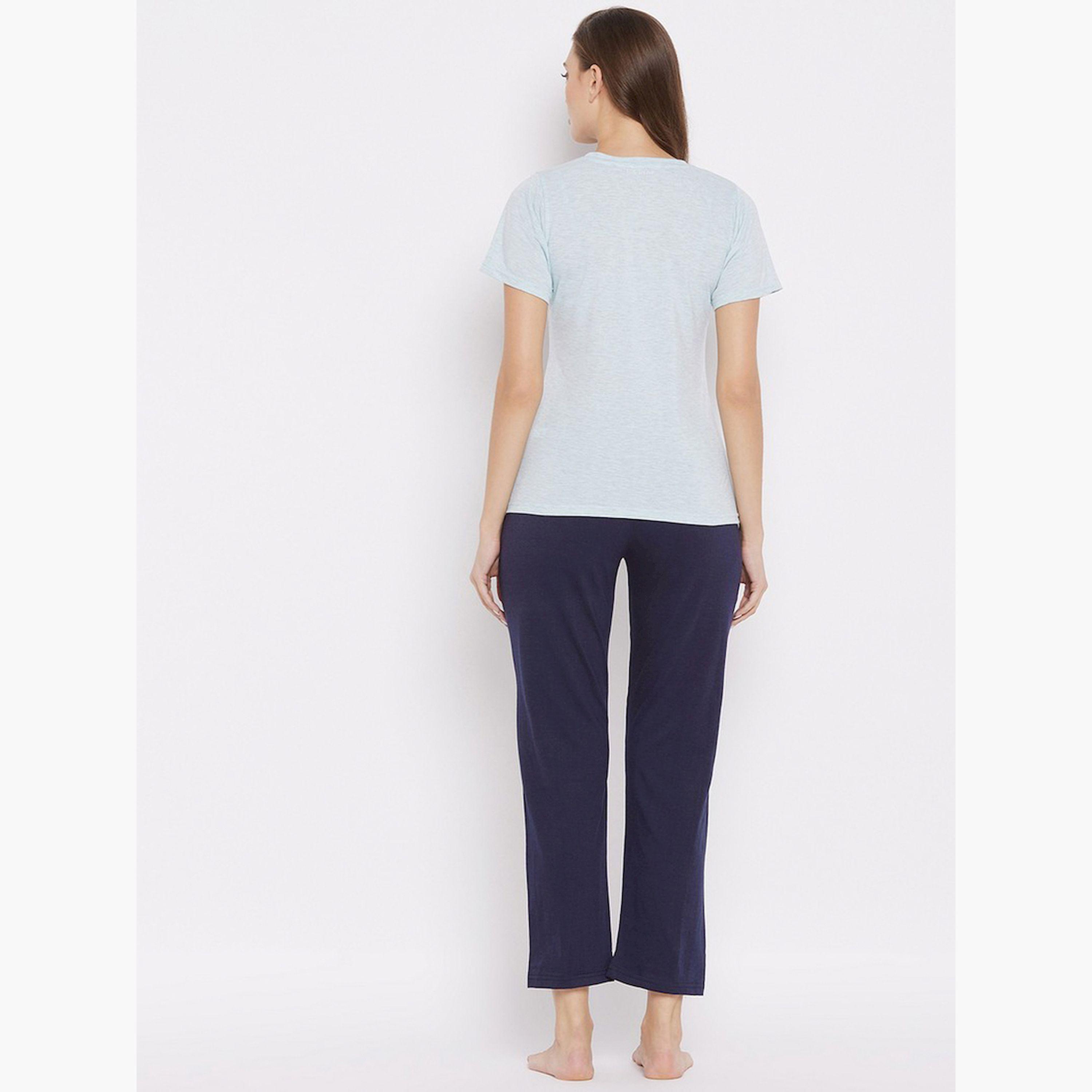 طقم بيجاما بياقة دائرية بطبعة-women-clothing-nightwear-pyjamas-longsets-image-3