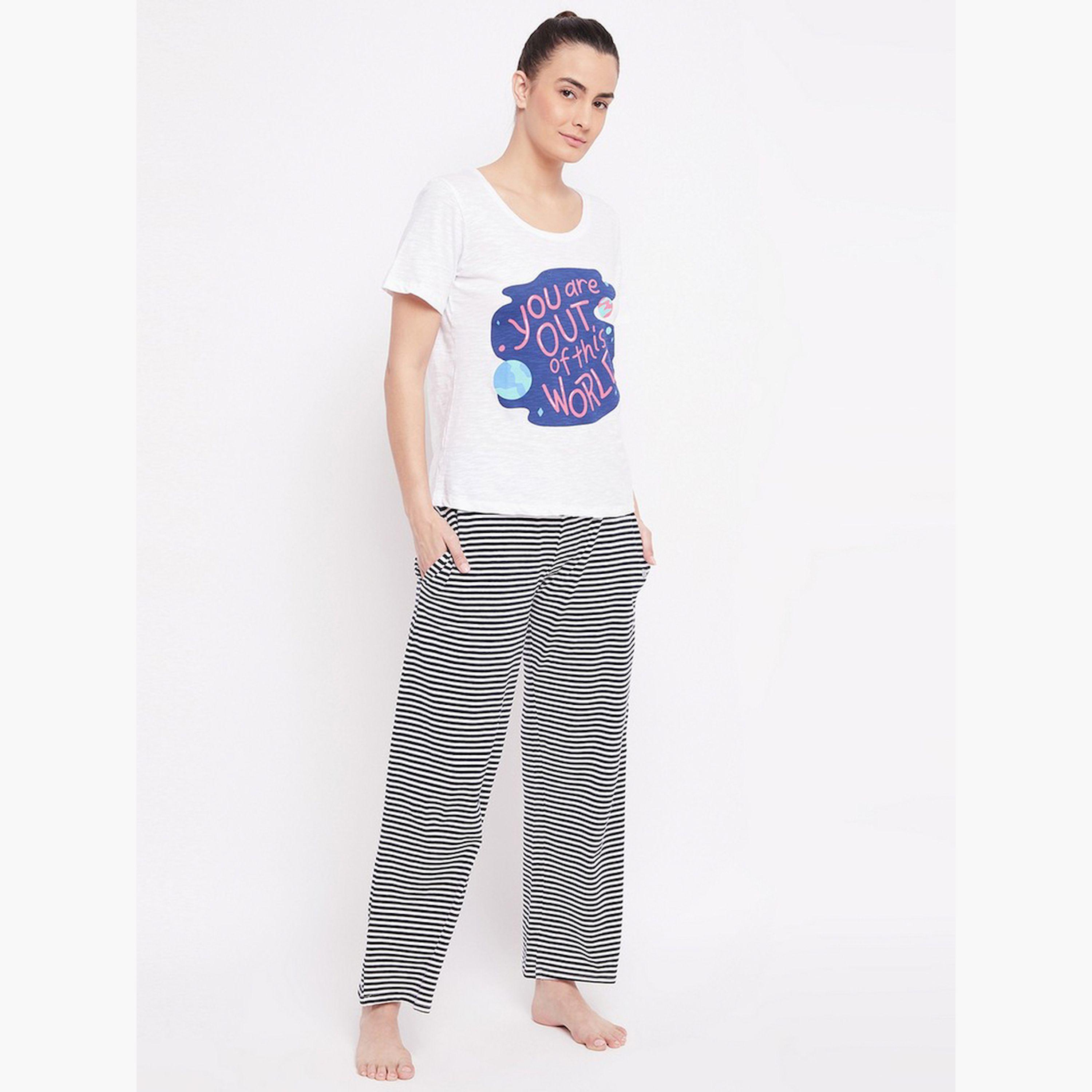 Take Two Cotton Graphic Print T-Shirt and Pyjama Set-women-clothing-nightwear-pyjamas-longsets-image-2