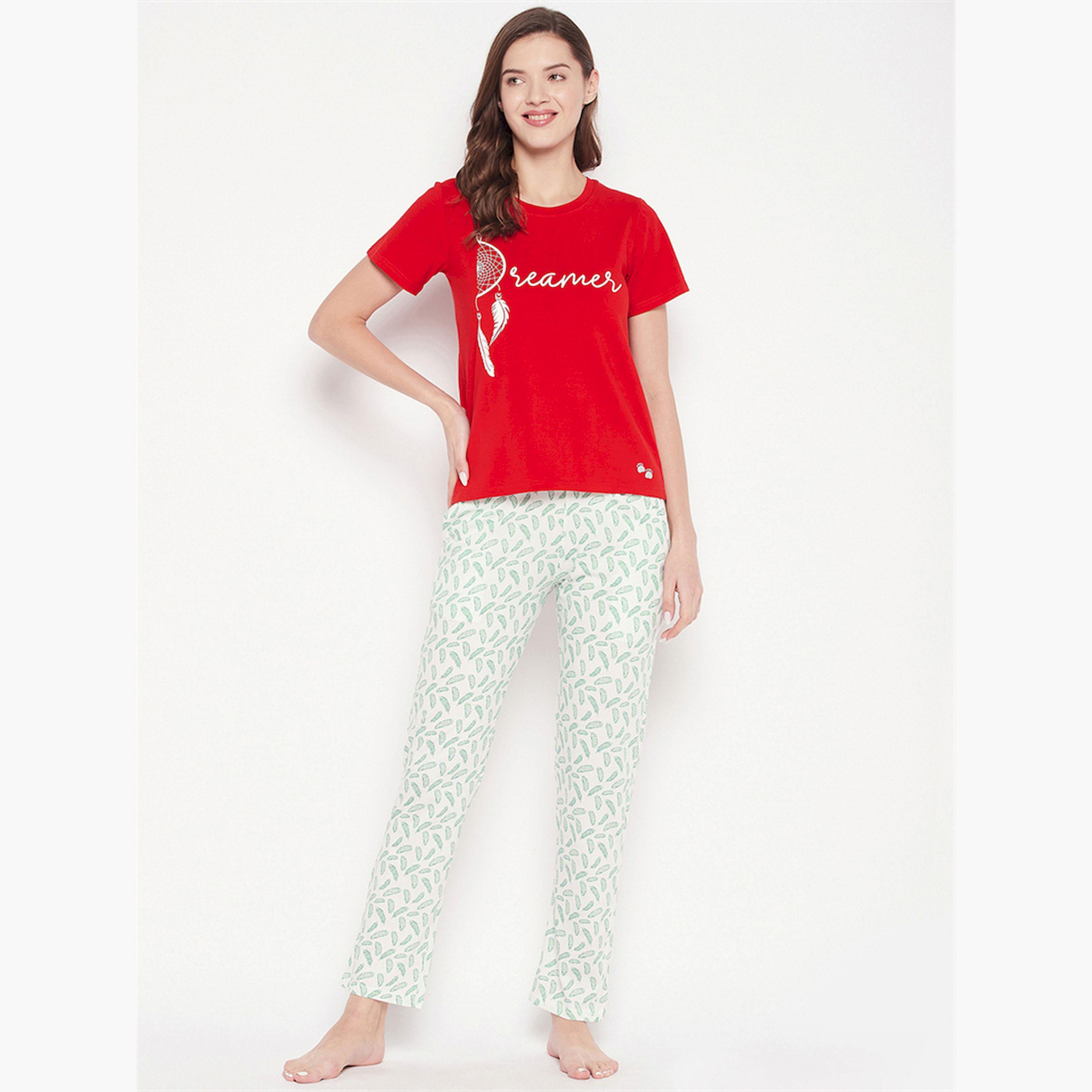 Take Two Premium Cotton Bliss Printed T-Shirt and Pyjama Set-women-clothing-nightwear-pyjamas-longsets-image-1