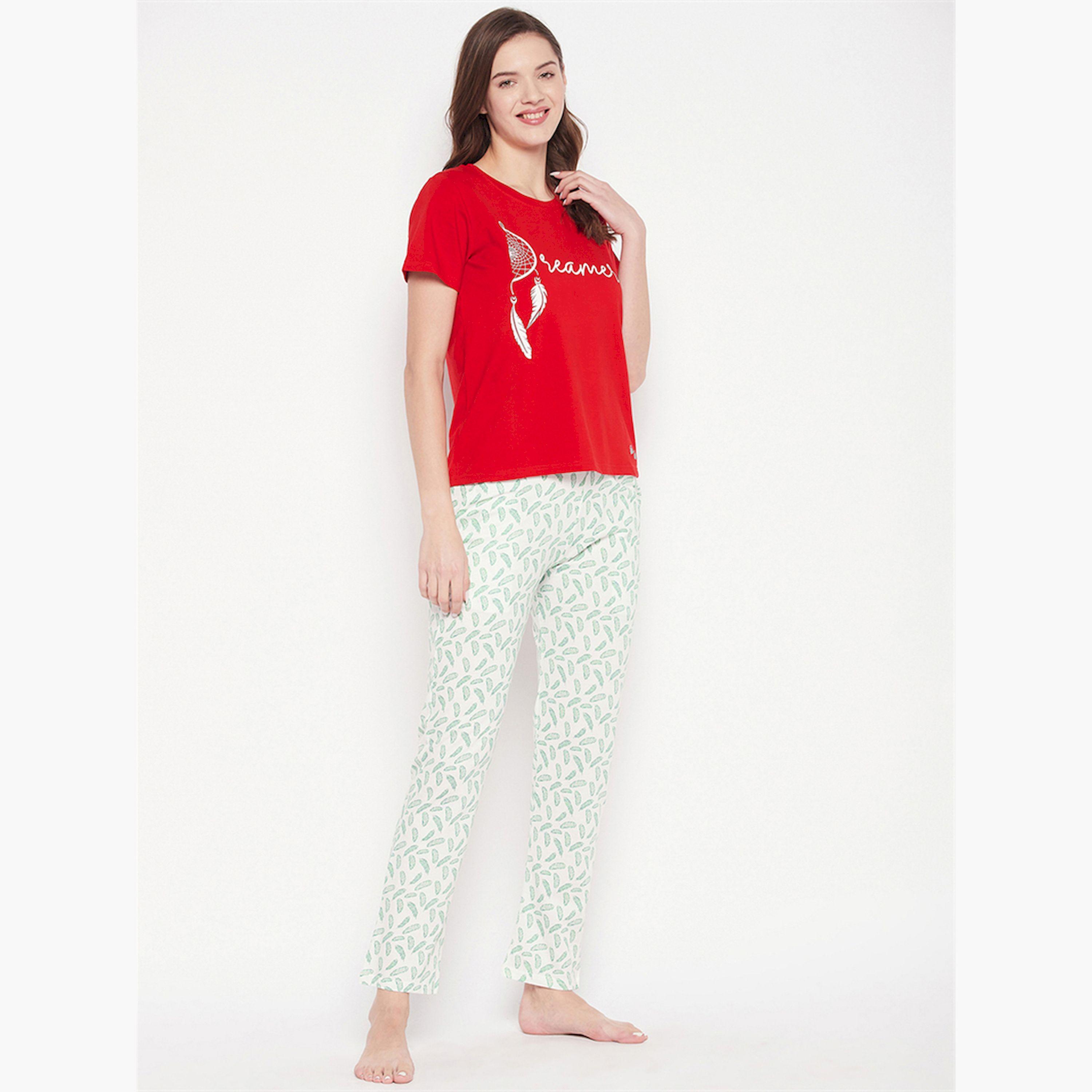 Take Two Premium Cotton Bliss Printed T-Shirt and Pyjama Set-women-clothing-nightwear-pyjamas-longsets-image-2