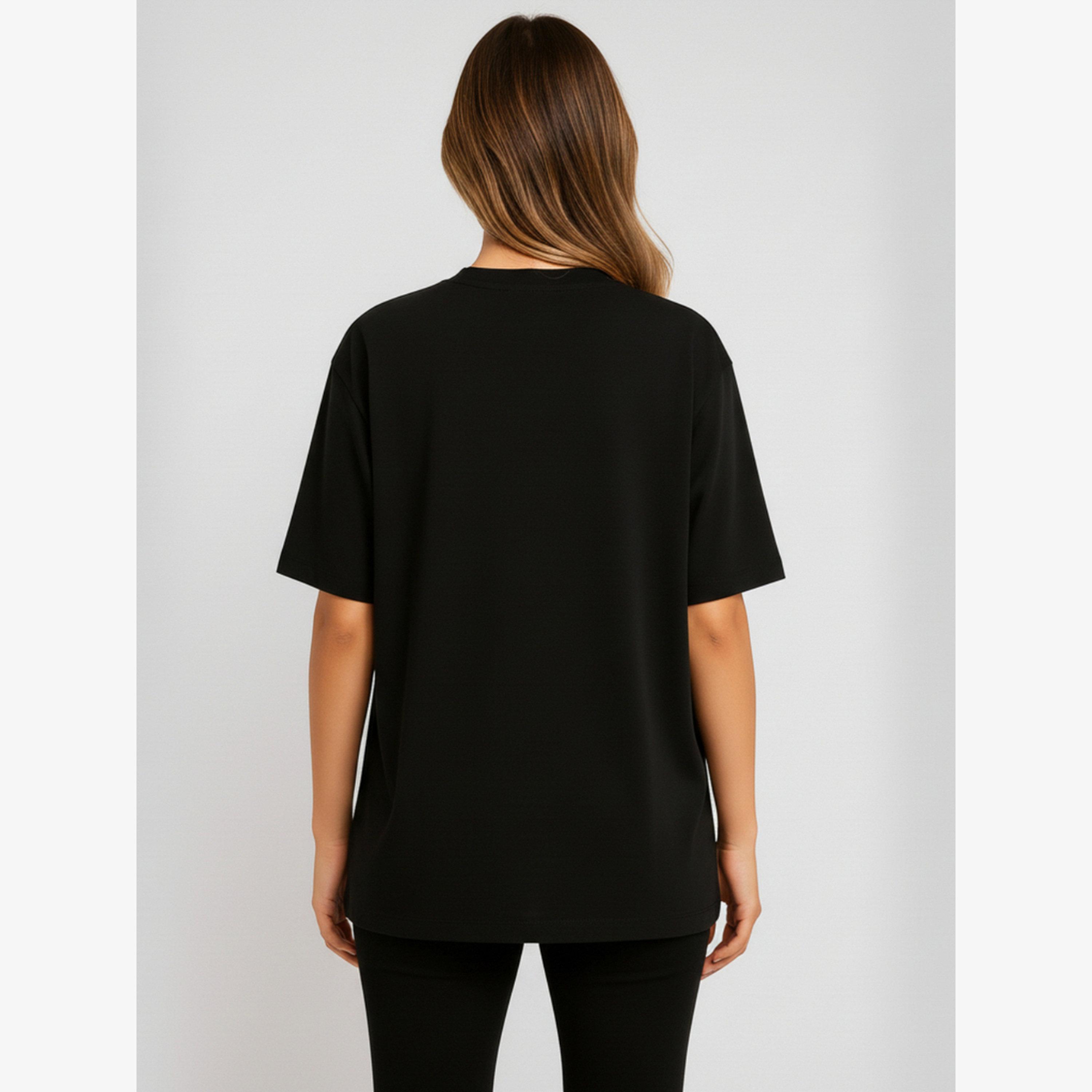 PAUSE Women Black Graphic Print T-Shirt-women-clothing-tshirts-image-4