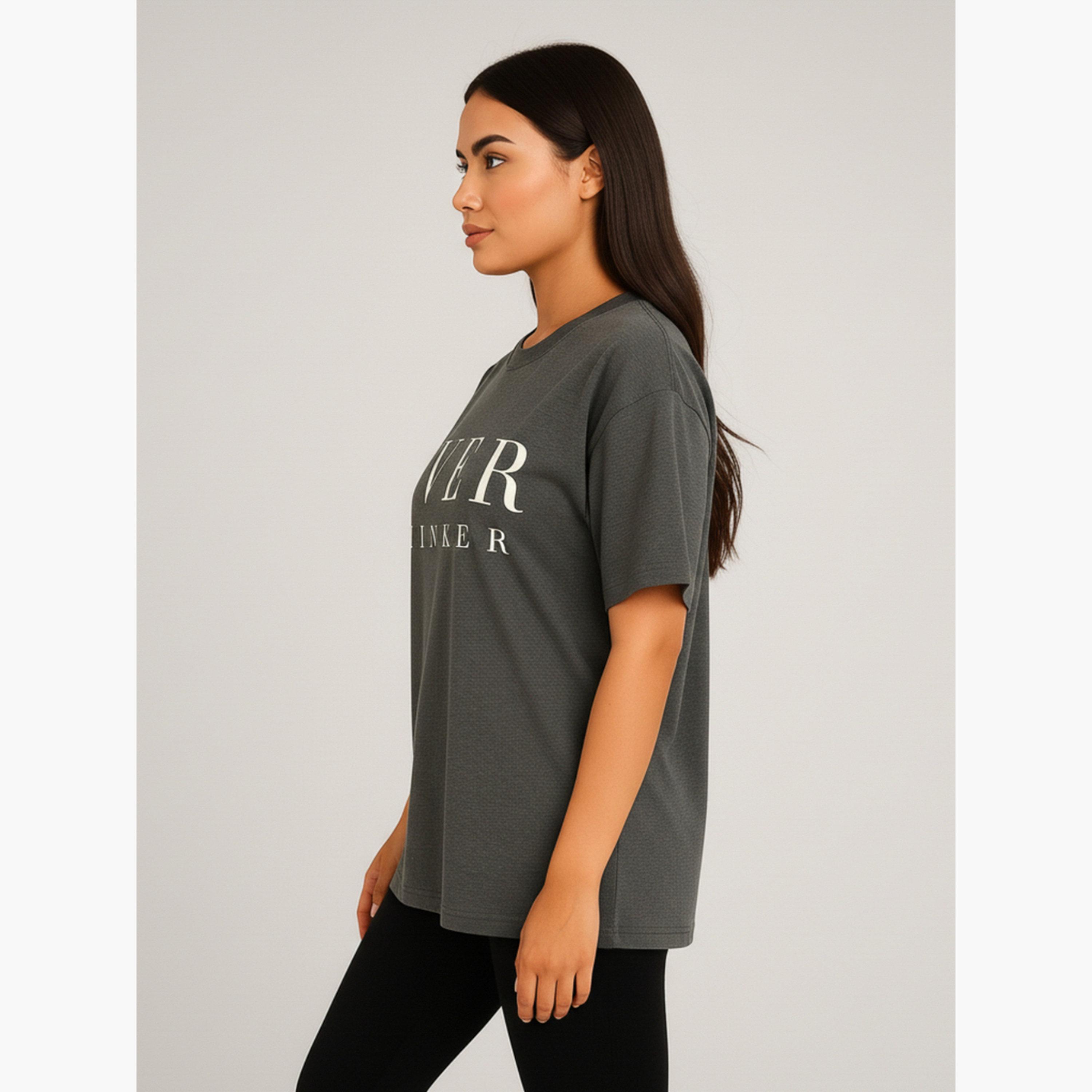 PAUSE Women Grey Graphic Print T-Shirt-women-clothing-tshirts-image-3