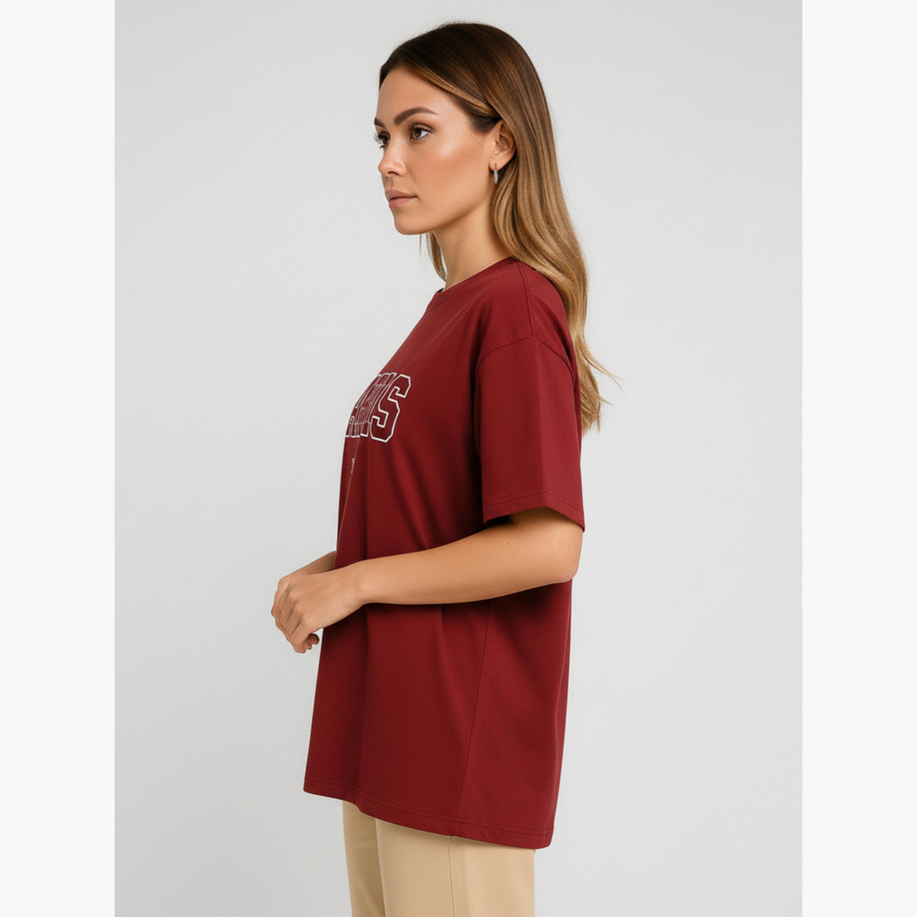 PAUSE Women Maroon Paris Graphic Print T-Shirt-women-clothing-tshirts-image-3