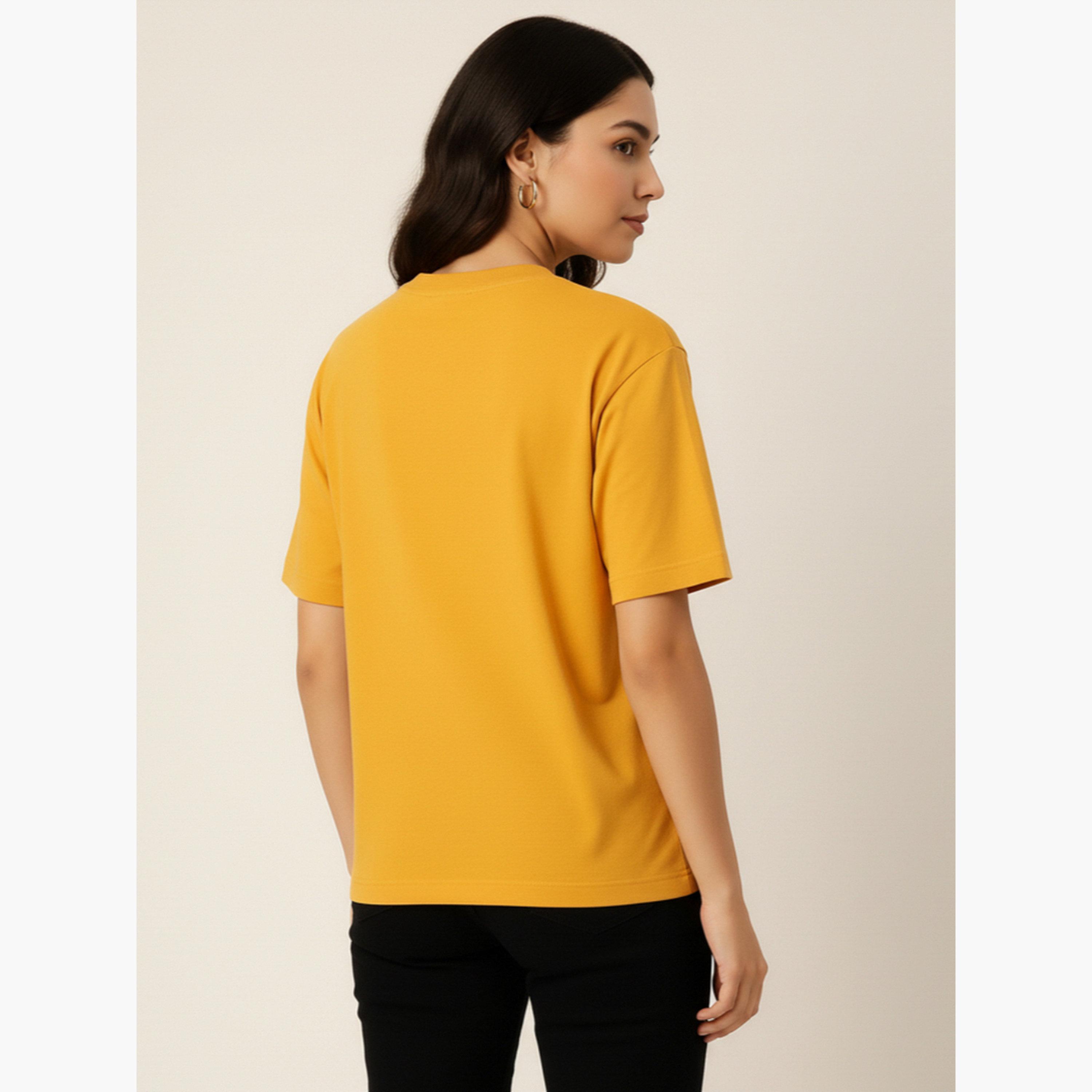 PAUSE Women Mustard Yellow Paris Graphic T-Shirt-women-clothing-tshirts-image-3
