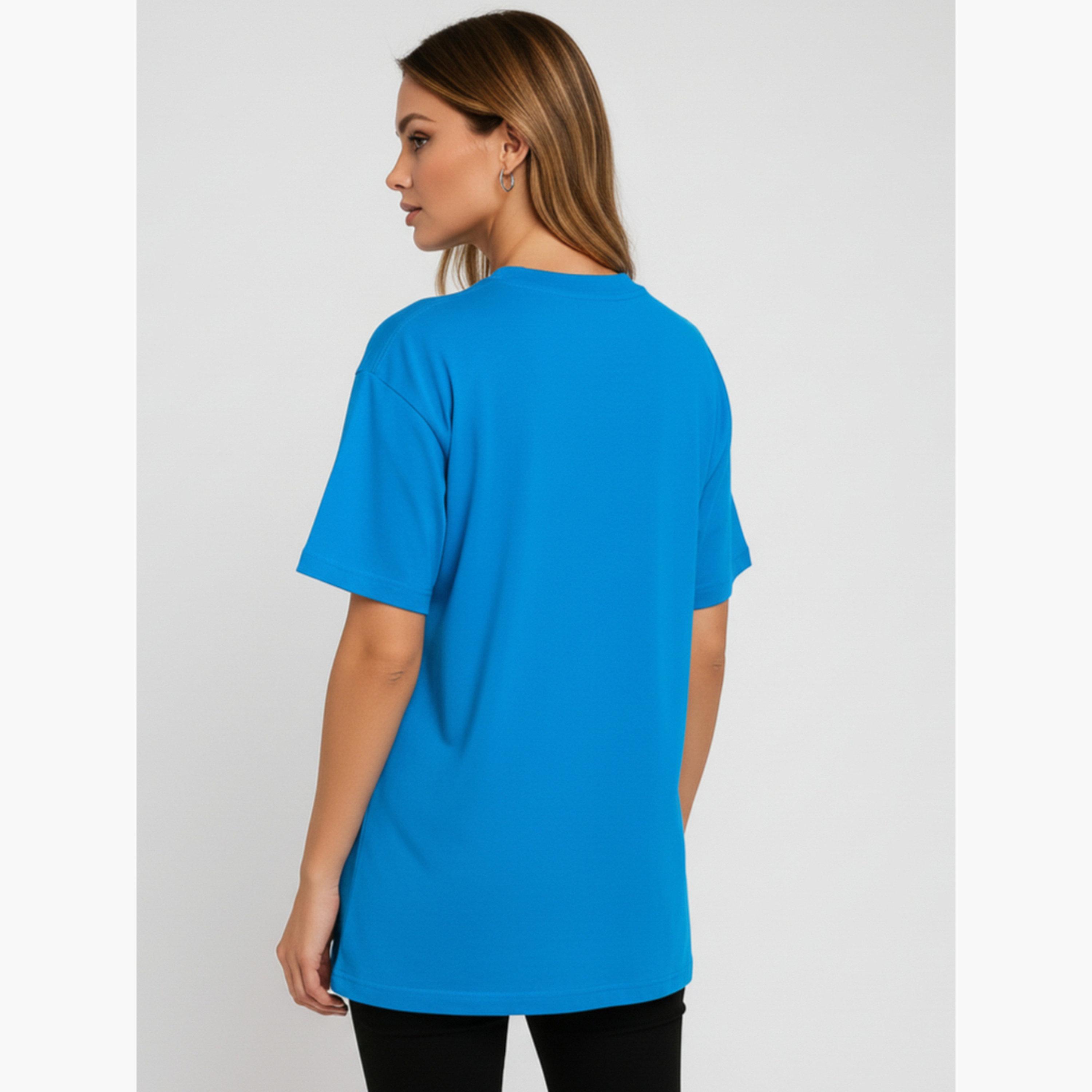 PAUSE Women Blue Graphic Print T-Shirt-women-clothing-tshirts-image-2