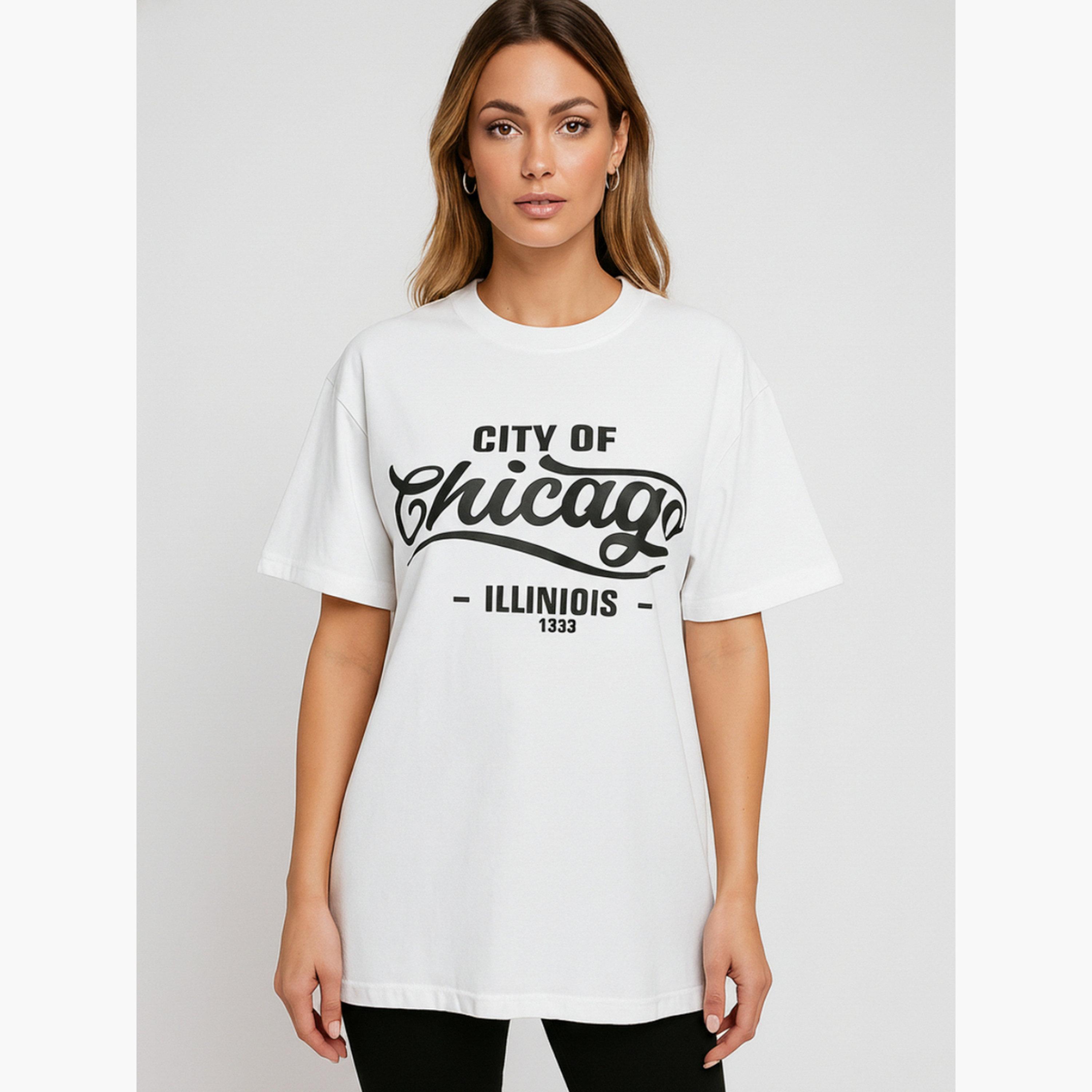 تيشيرت بقصة عادية بطبعة جرافيك-women-clothing-tshirts-image-1