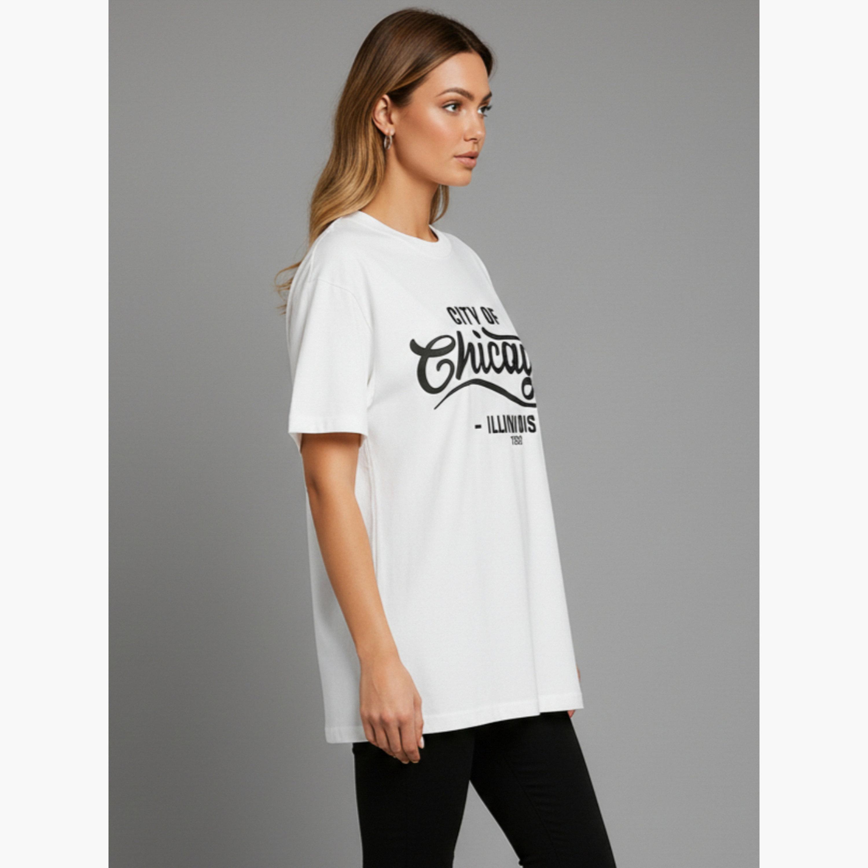 تيشيرت بقصة عادية بطبعة جرافيك-women-clothing-tshirts-image-6
