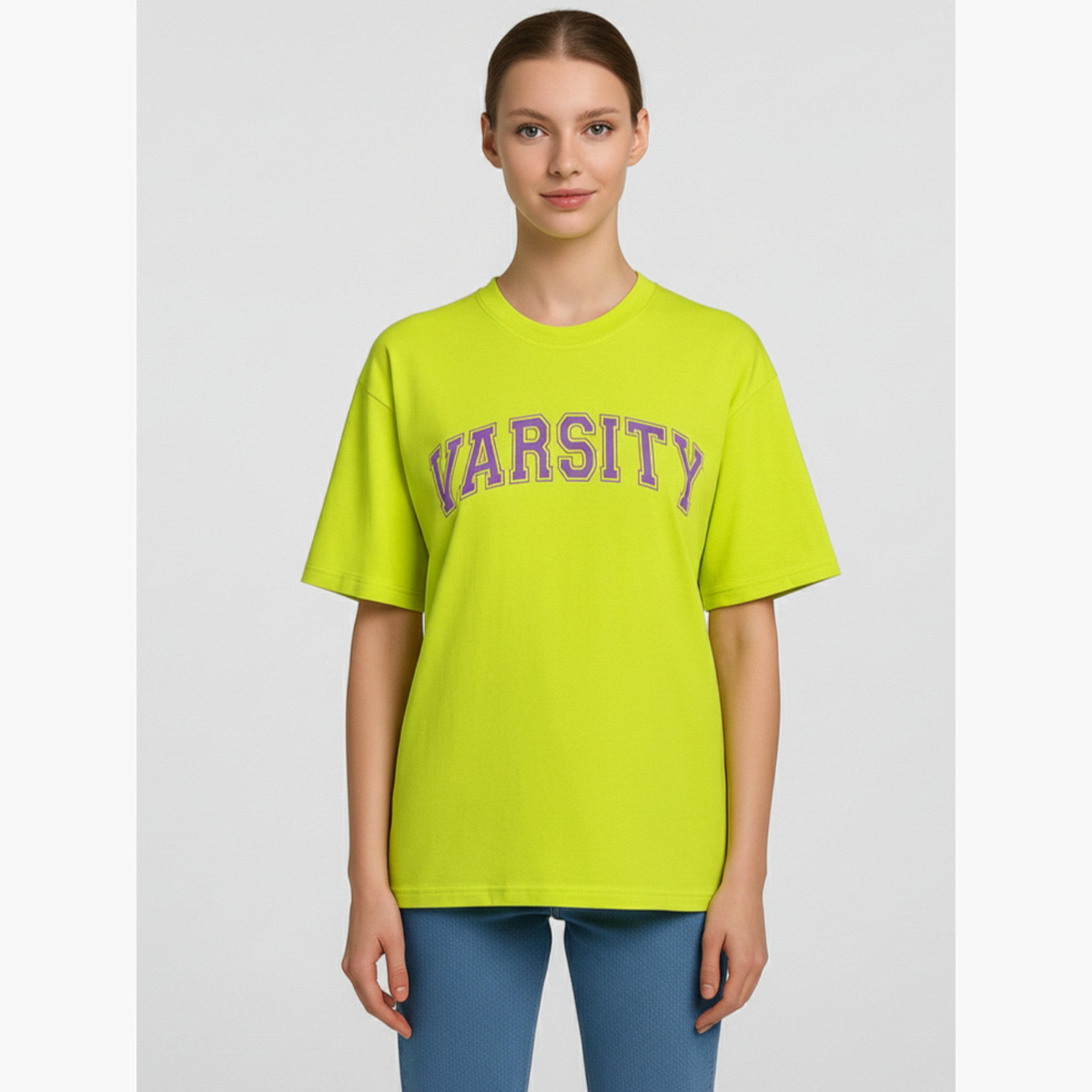 PAUSE Women Neon Varsity Graphic T-Shirt-women-clothing-tshirts-image-1