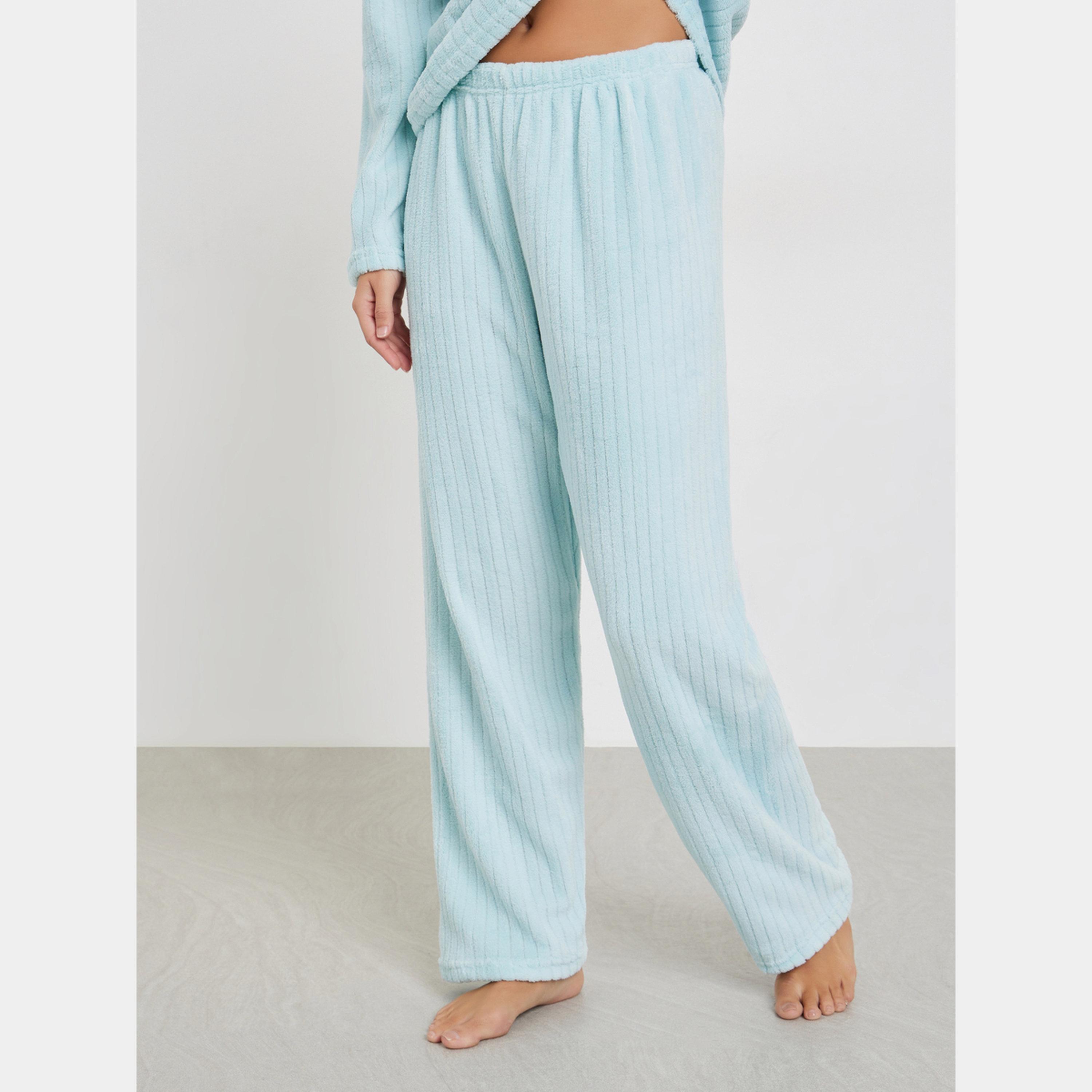 ستايلي - بيجاما قميص صوف المخطط لون أزرق بأكمام طويلة-women-clothing-nightwear-pyjamas-longsets-image-3