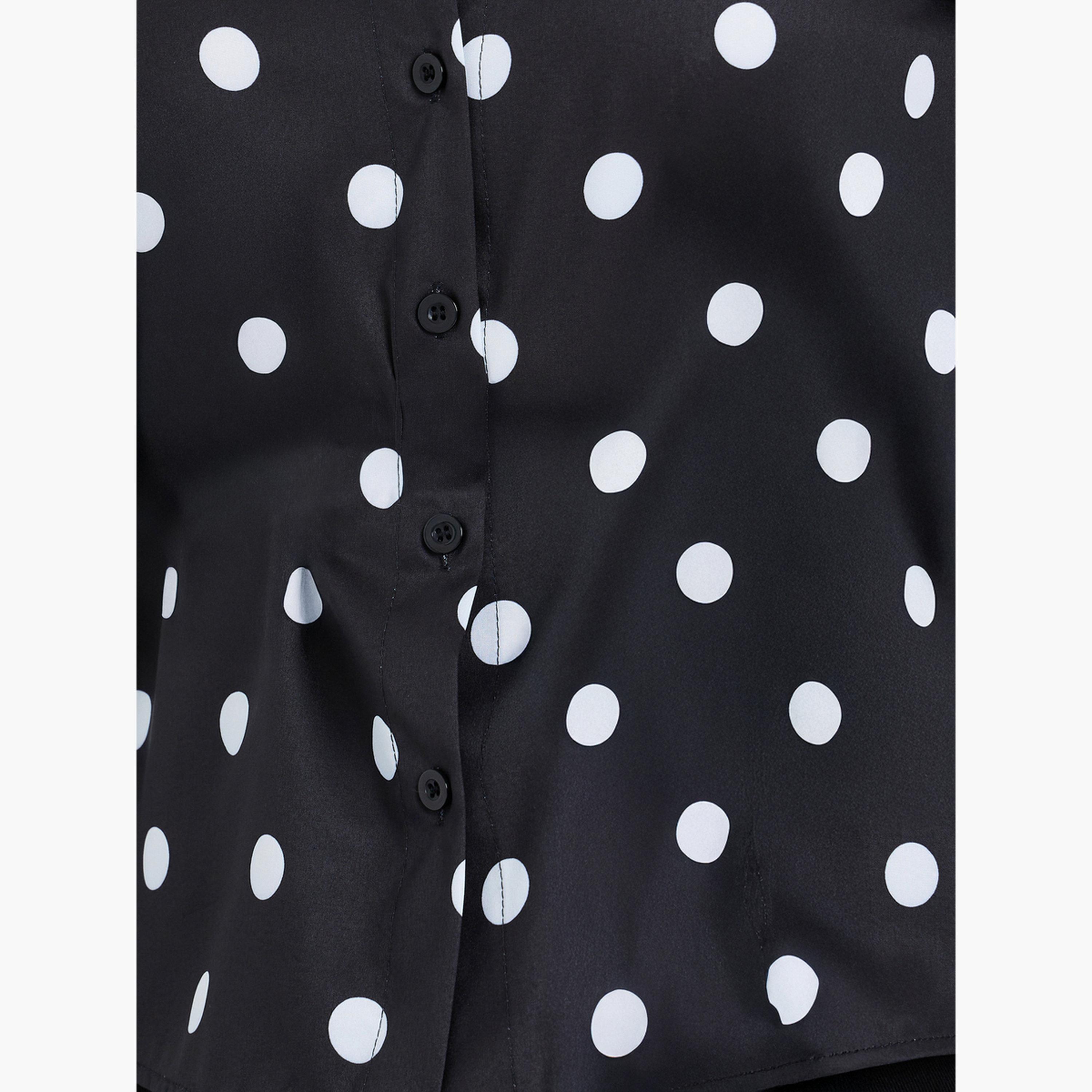 قميص برباط خصر وطبعة بولكا-women-clothing-shirtsandblouses-blouses-image-3