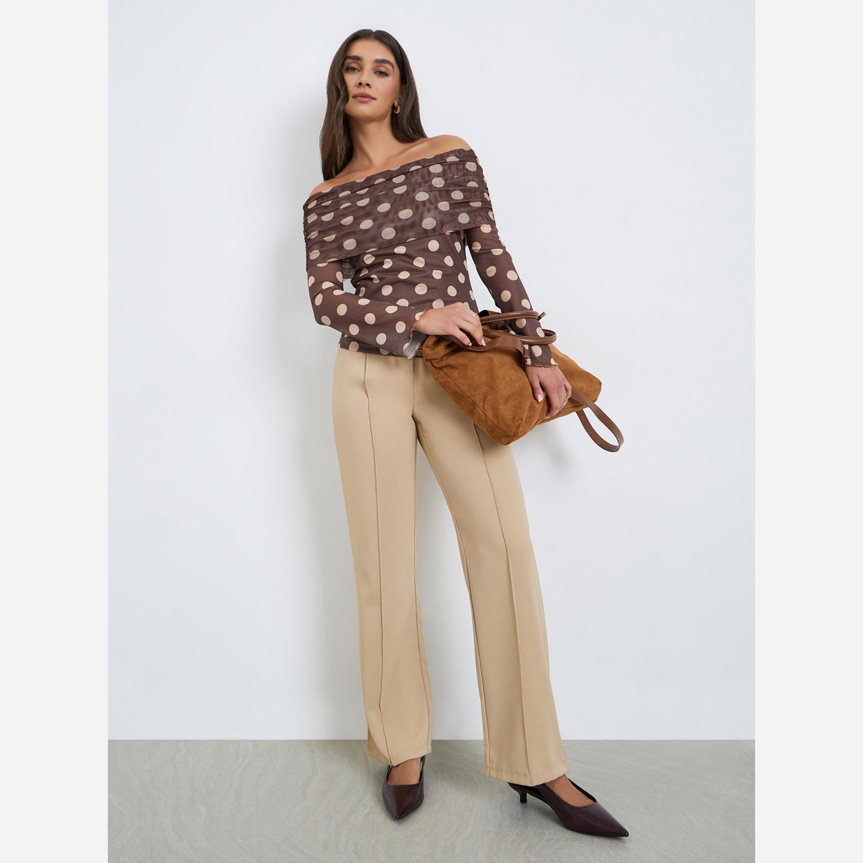 Styli Women Off-Shoulder Polka Dot Mesh Top-women-clothing-shirtsandblouses-blouses-image-2