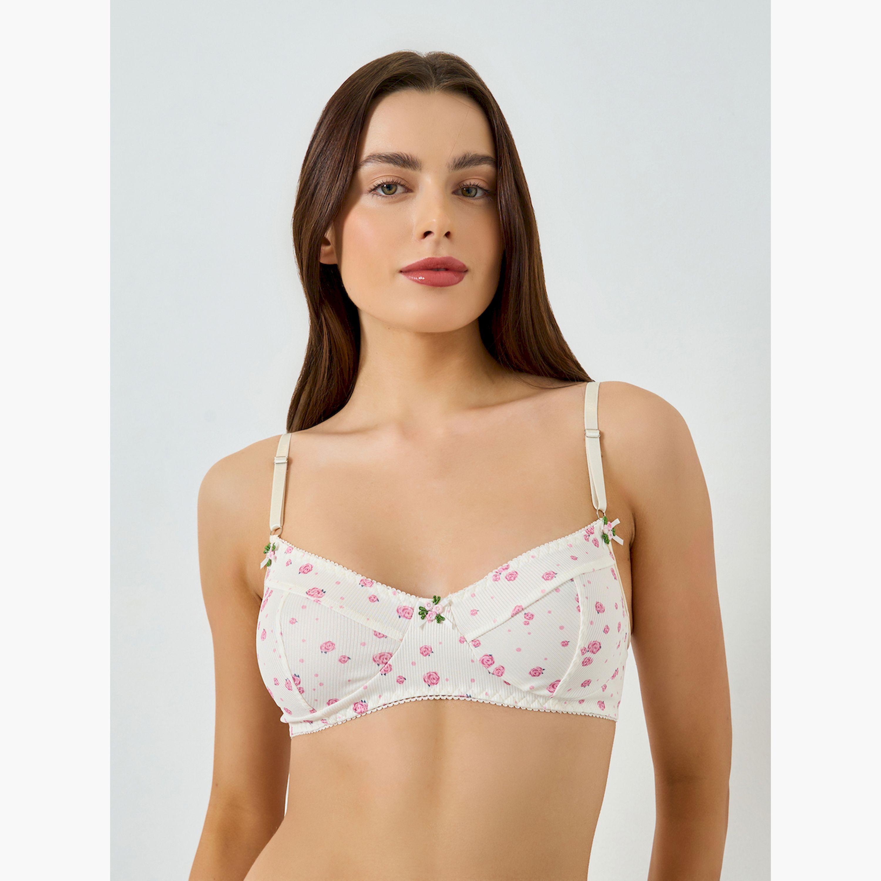 Styli Floral Printed Bra and Ruffle Side Brief Set-women-clothing-lingerie-lingeriesets-image-2