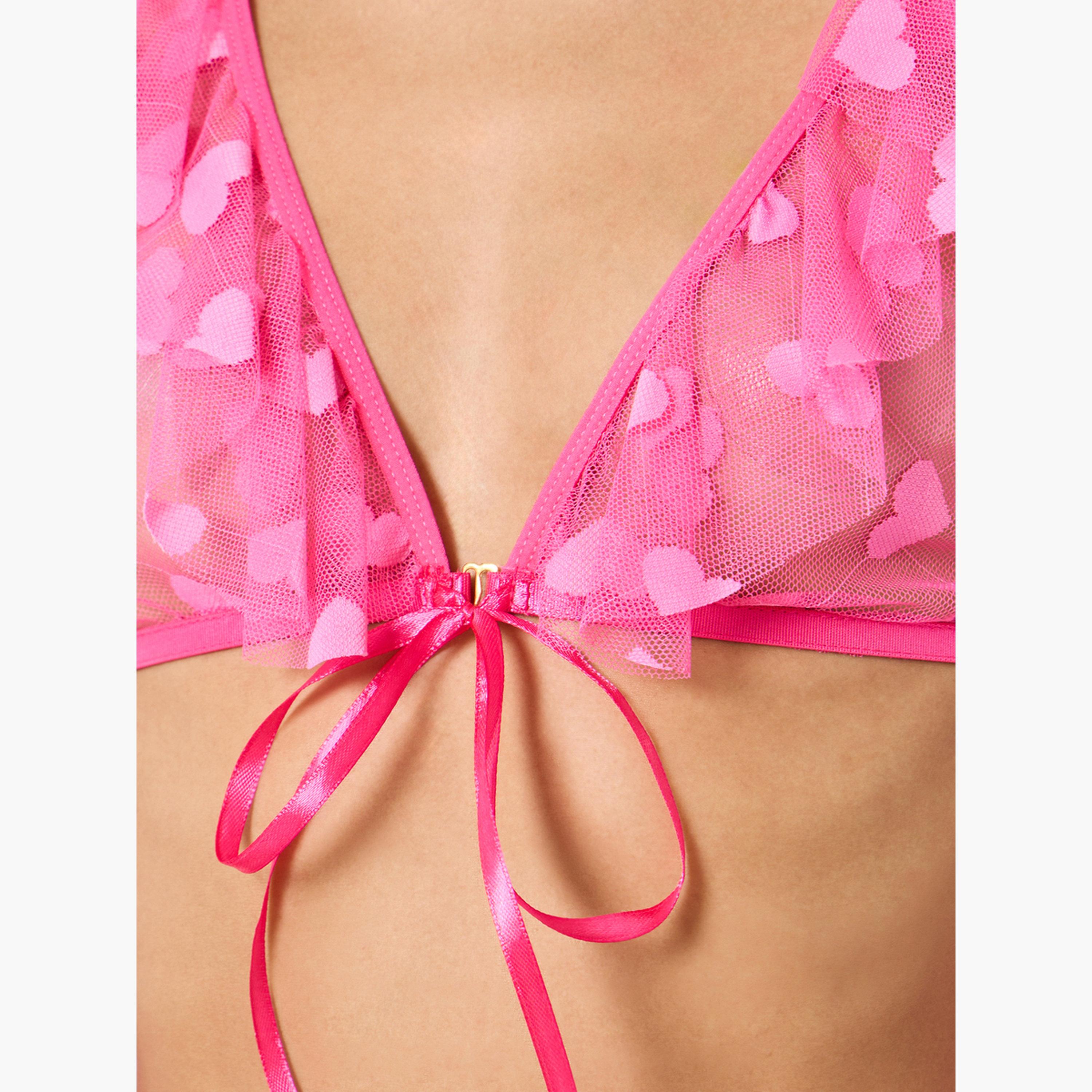 Styli Pack of 3 - Heart Mesh Pattern Flared Top, Ruffle Skirt and Brief-women-clothing-lingerie-lingeriesets-image-3