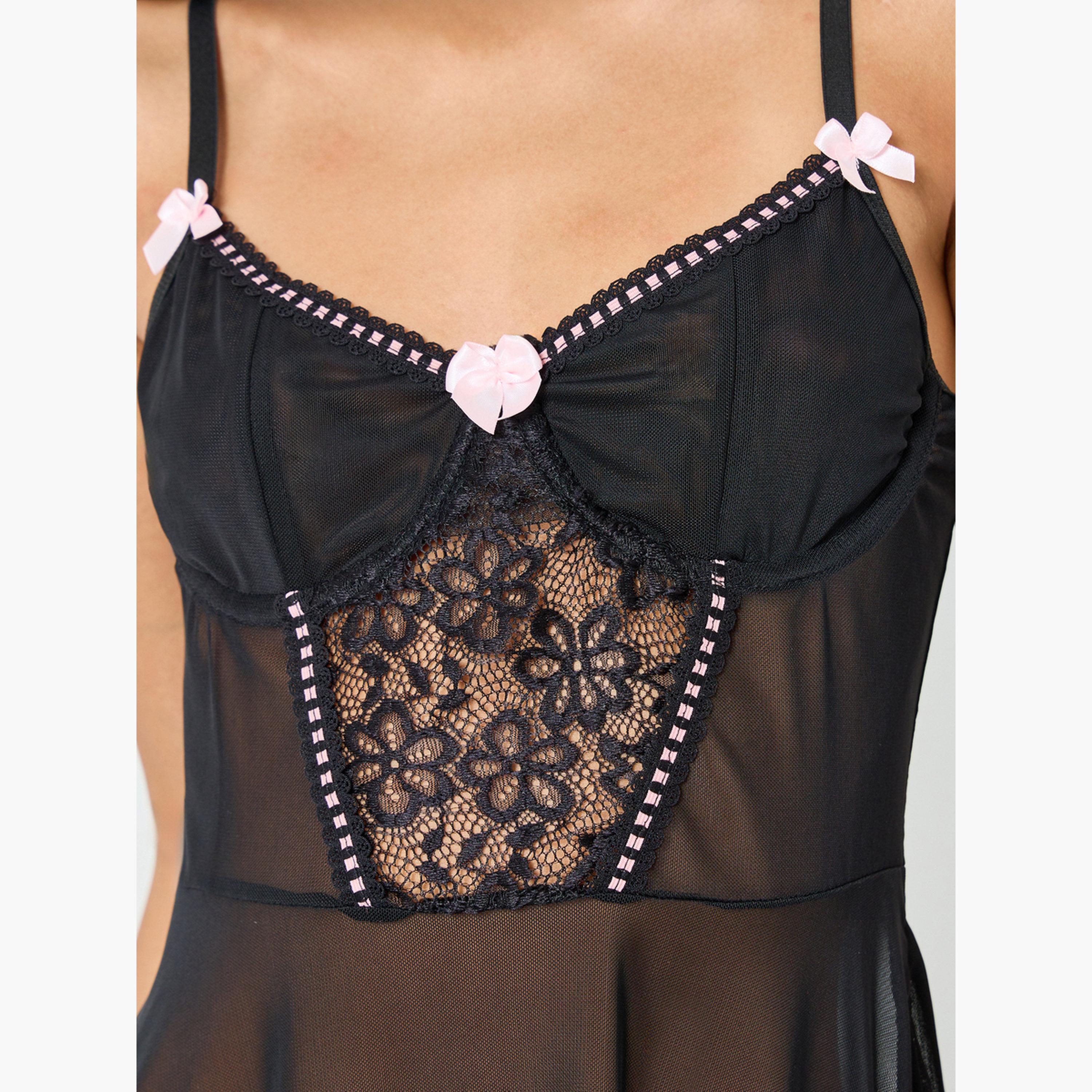 بيبي دول بسلك مع سروال داخلي وجوارب-women-clothing-lingerie-lingeriesets-image-3
