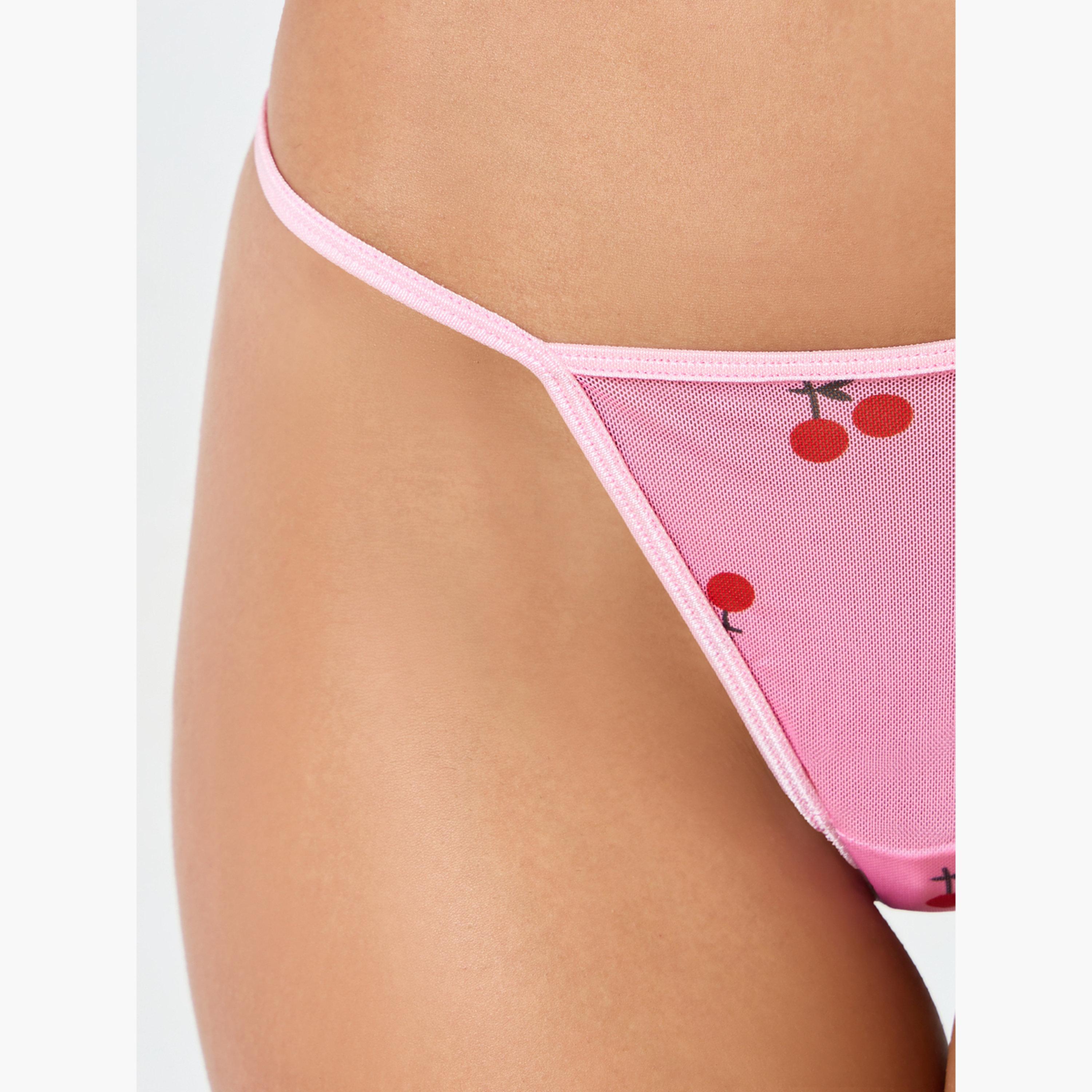 Styli Floral Mesh Pattern Underwired Slip and Brief-women-clothing-lingerie-lingeriesets-image-4