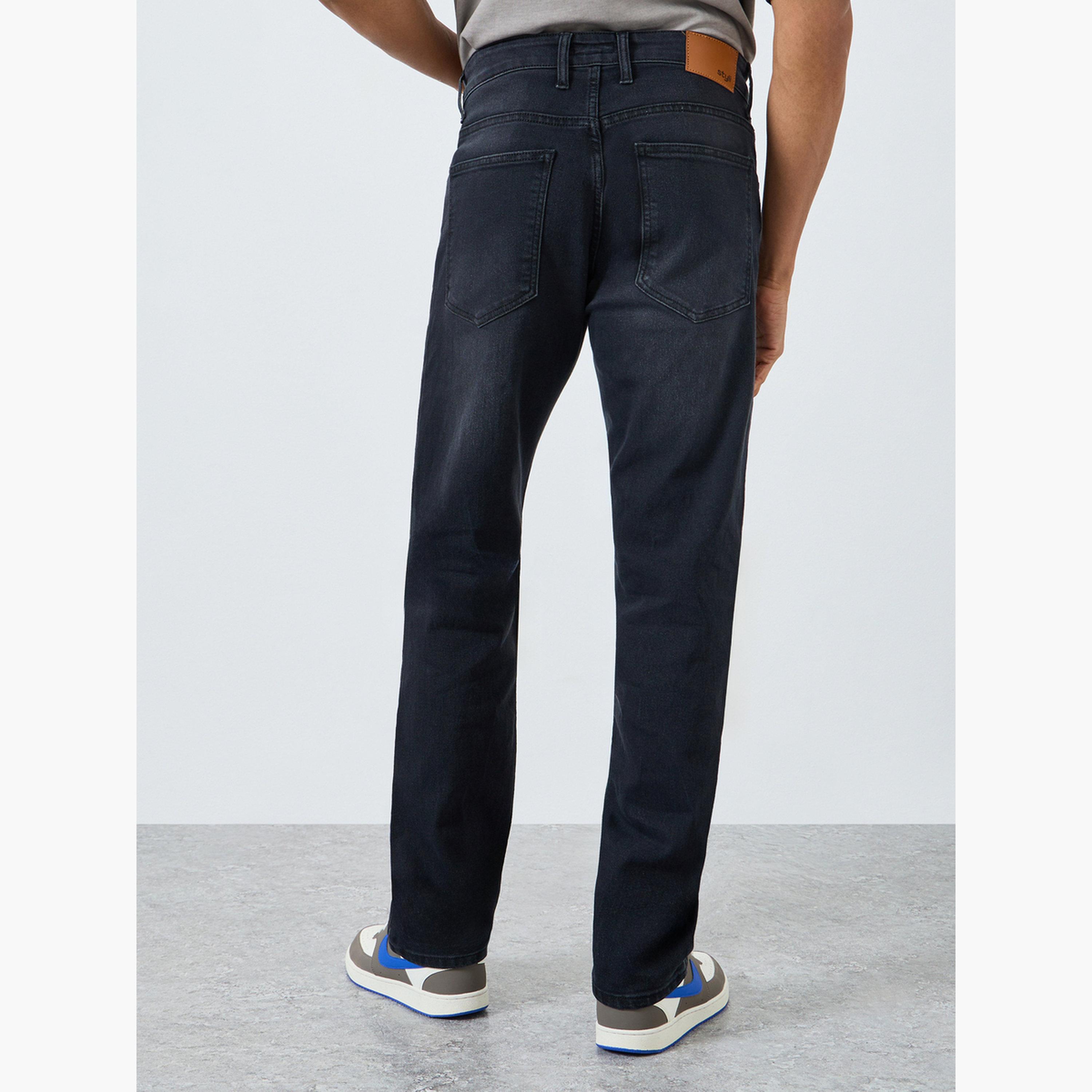 Styli Men Monochrome Washed Relaxed Fit Jeans-men-clothing-bottoms-jeans-image-4