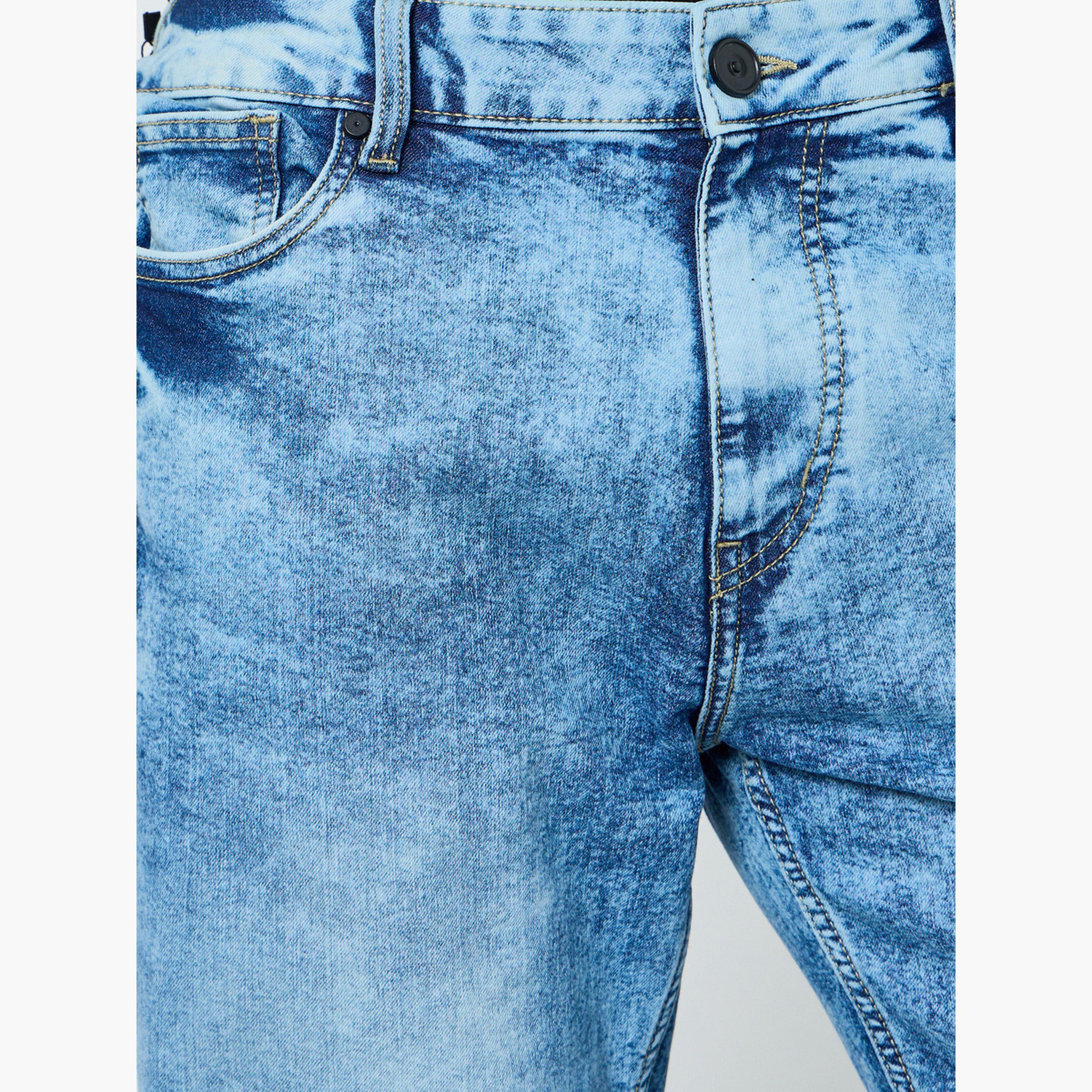 جينز بغسيل متوسط وقصة مريحة للرجال-men-clothing-bottoms-jeans-image-3