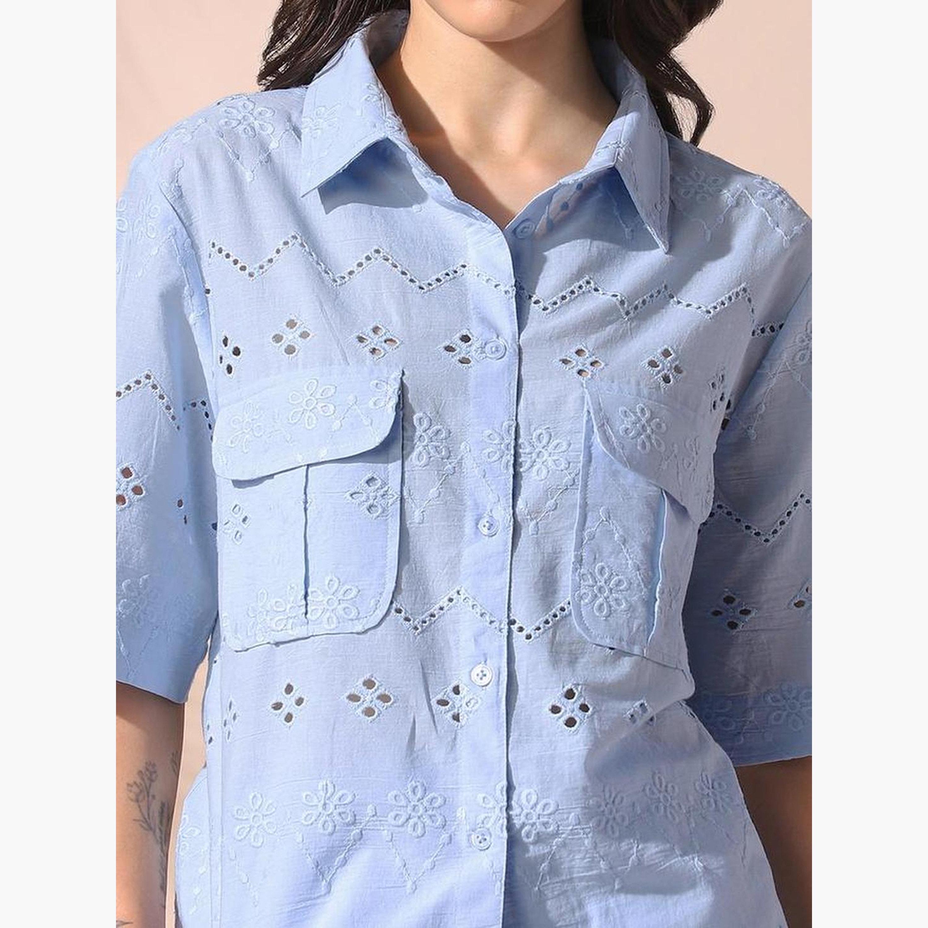 دينيس لينغو - قميص وبنطال قطني شيفلي-women-clothing-coordsets-image-3
