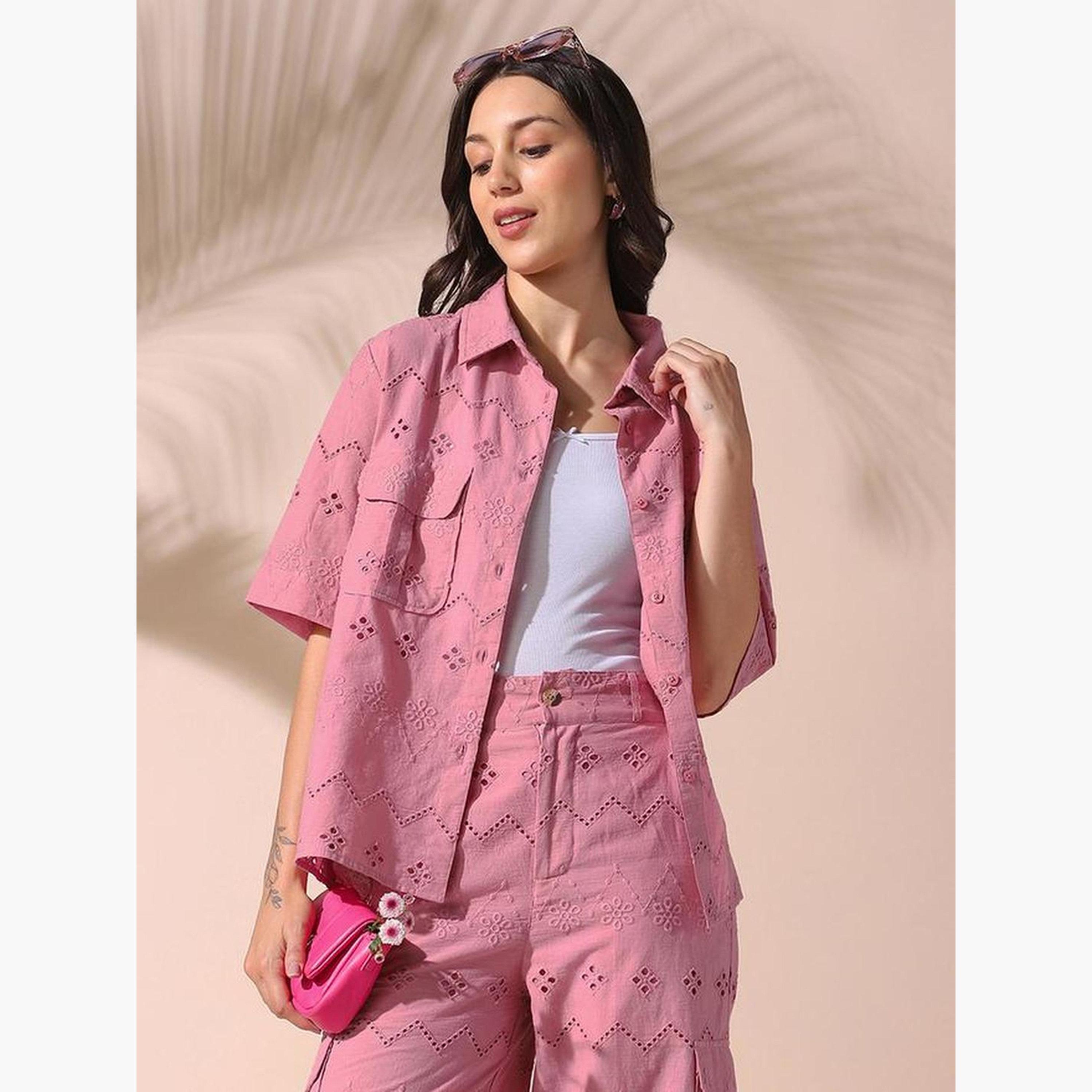 دينيس لينغو - قميص وبنطال قطني شيفلي-women-clothing-coordsets-image-5