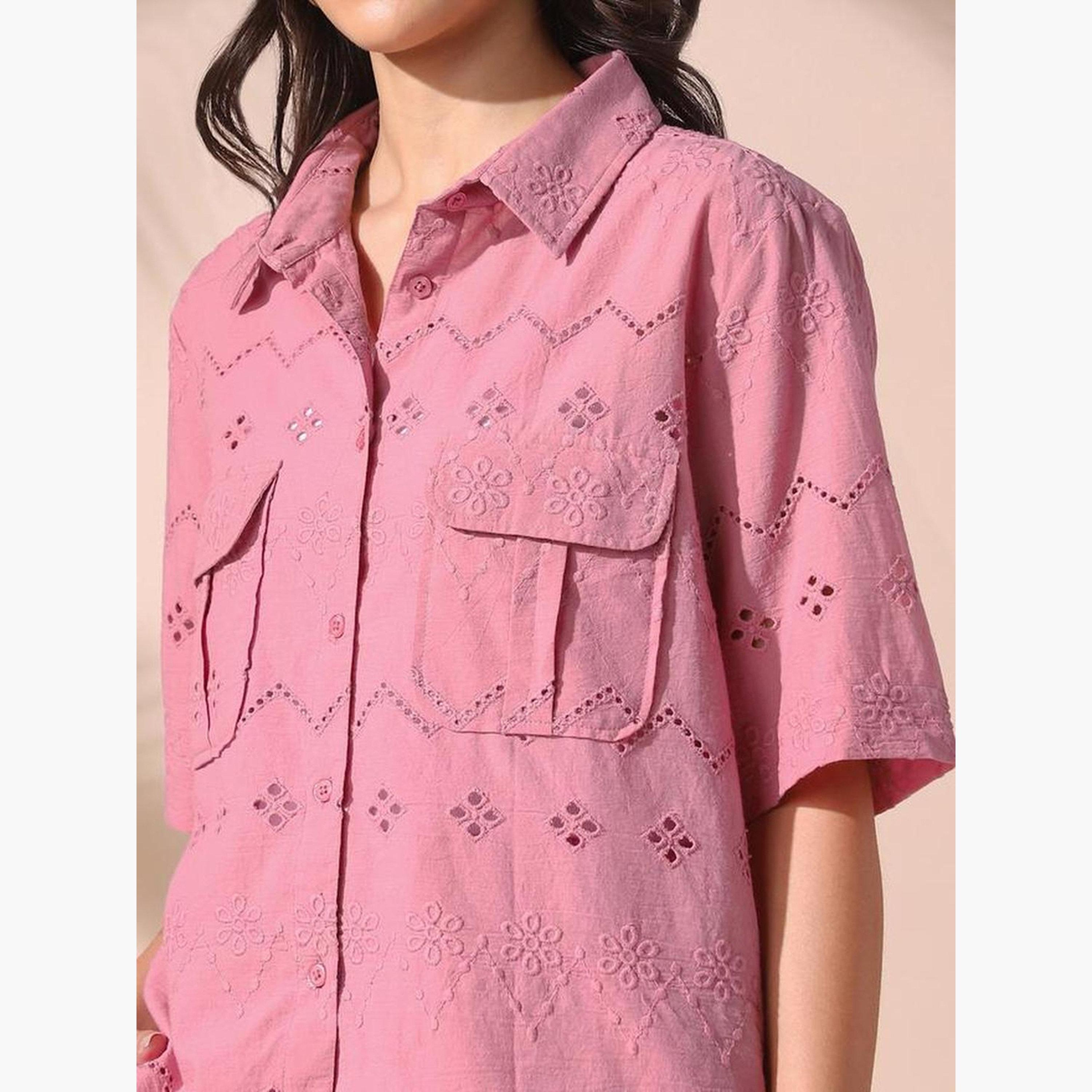 دينيس لينغو - قميص وبنطال قطني شيفلي-women-clothing-coordsets-image-6