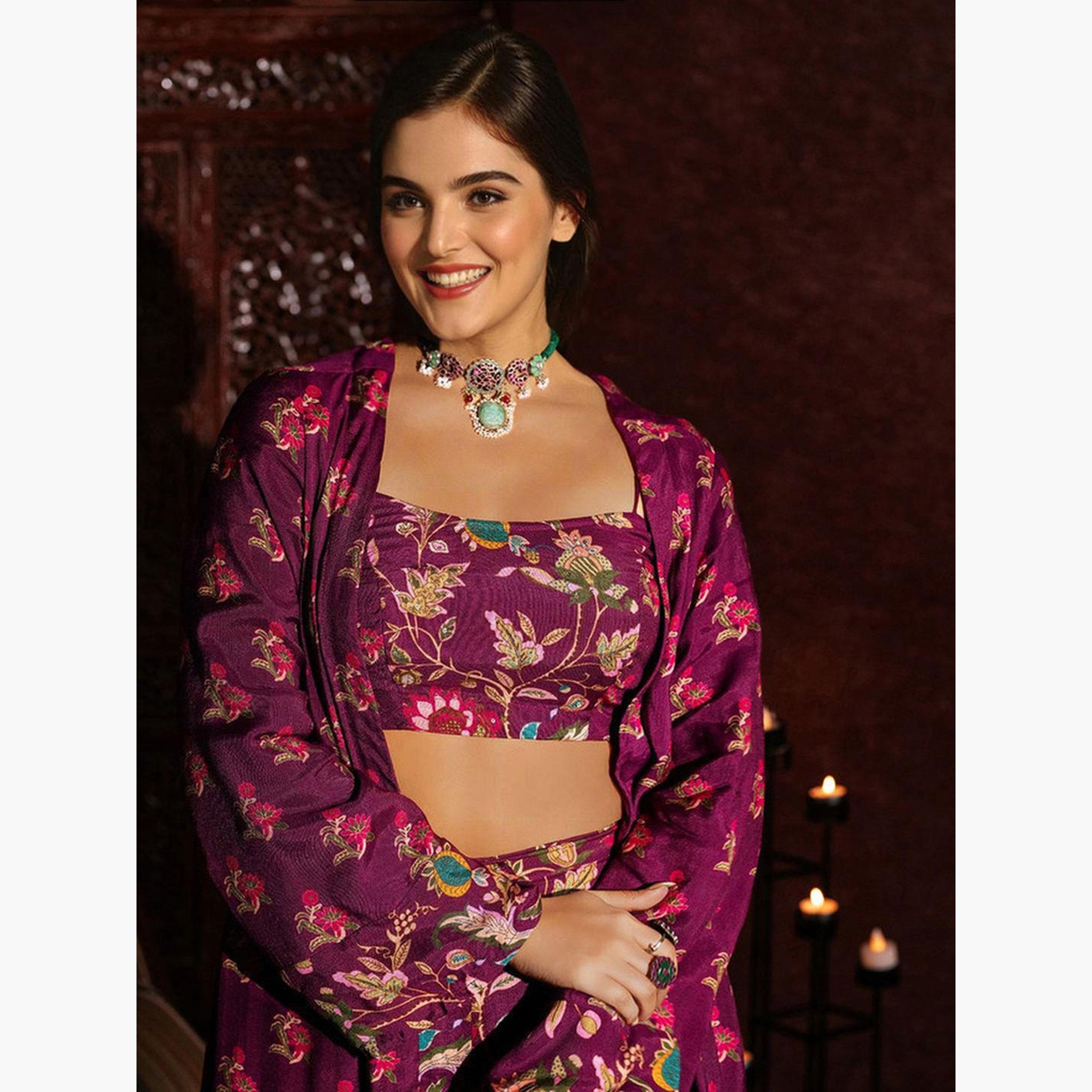 إيشين - كيمونو مزهر، توب قصير وبنطال متناسق-women-clothing-coordsets-image-2