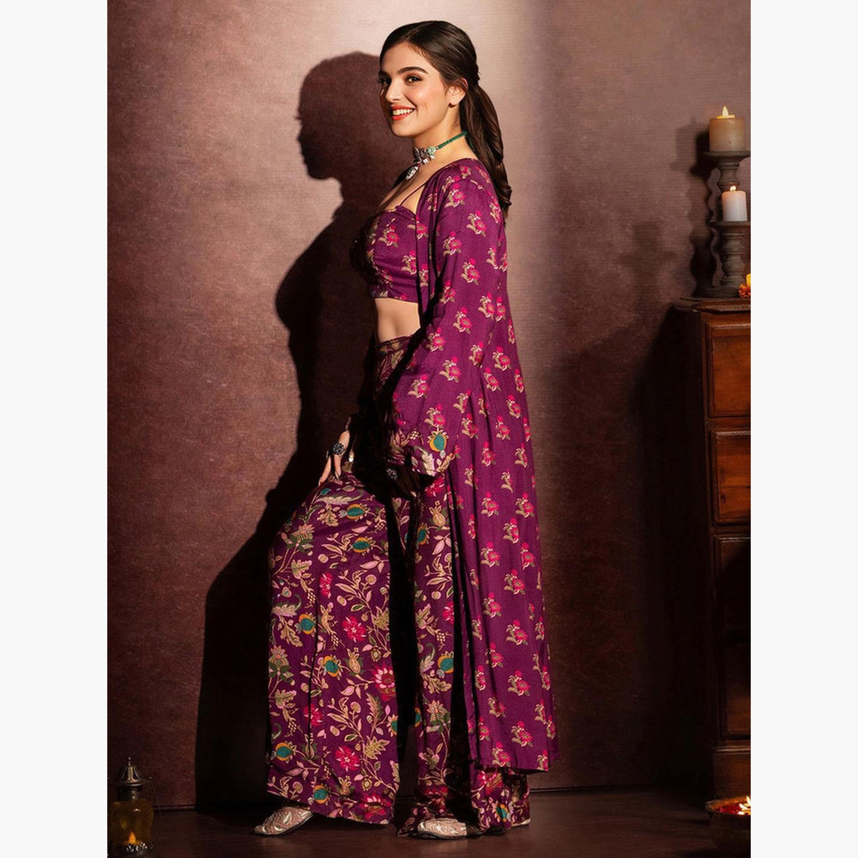 Ishin X Styli Floral Kimono, Crop Top and Pants Co-Ords-women-clothing-coordsets-image-3