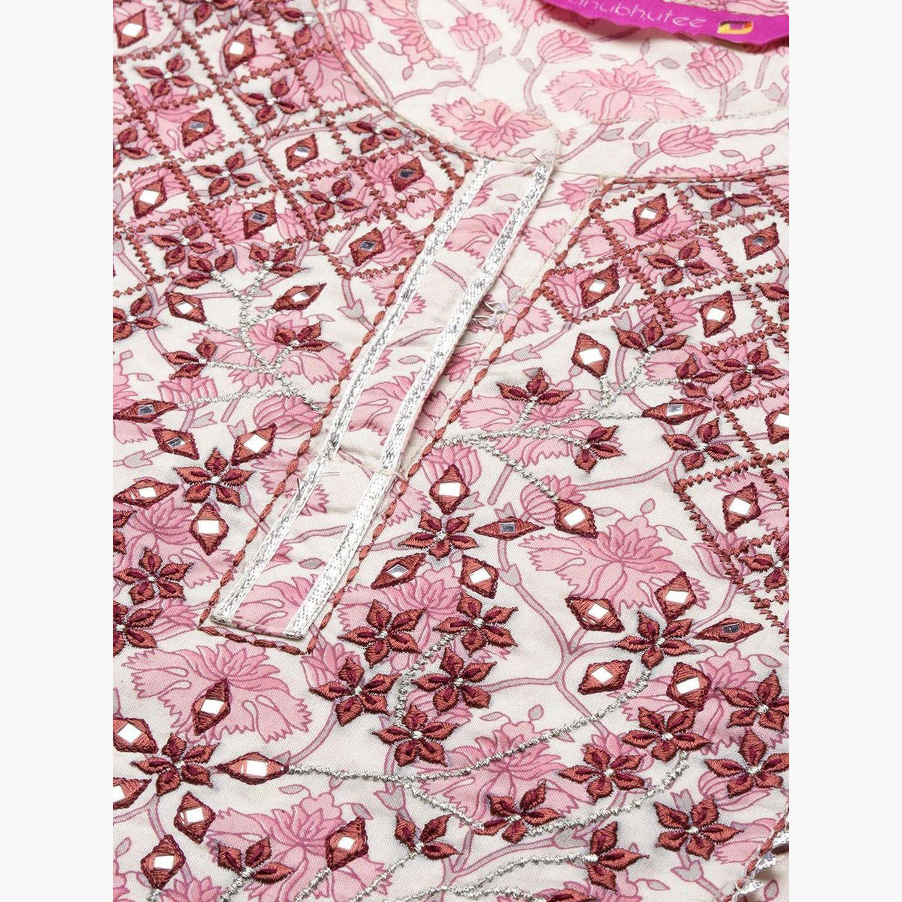 إيشين - طقم كورتا وبنطال قطني بدون أكمام-women-clothing-ethnicwear-kurtasets-image-3