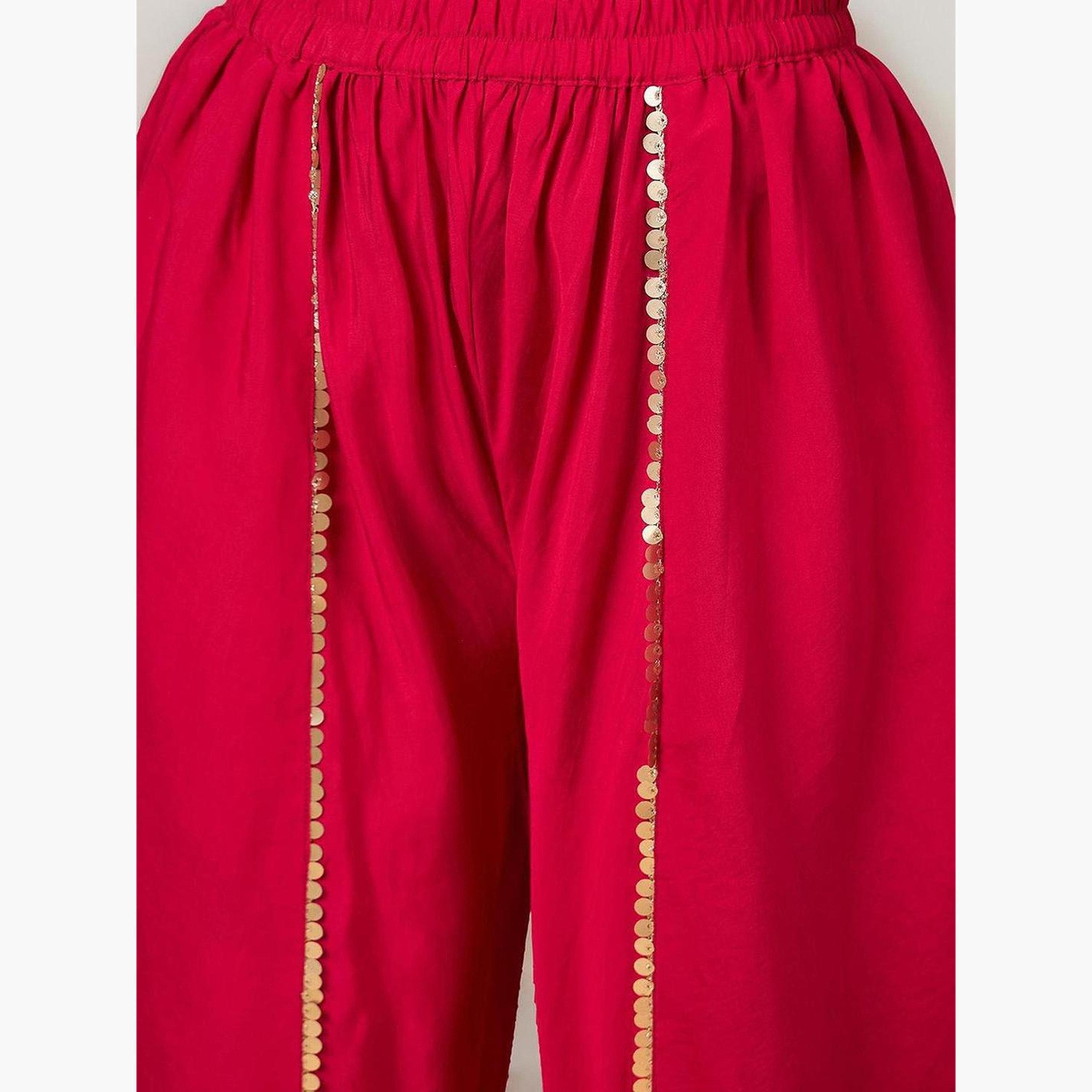 Ishin X Styli Pink Cotton Kurta and Pants Set-women-clothing-ethnicwear-kurtasets-image-4