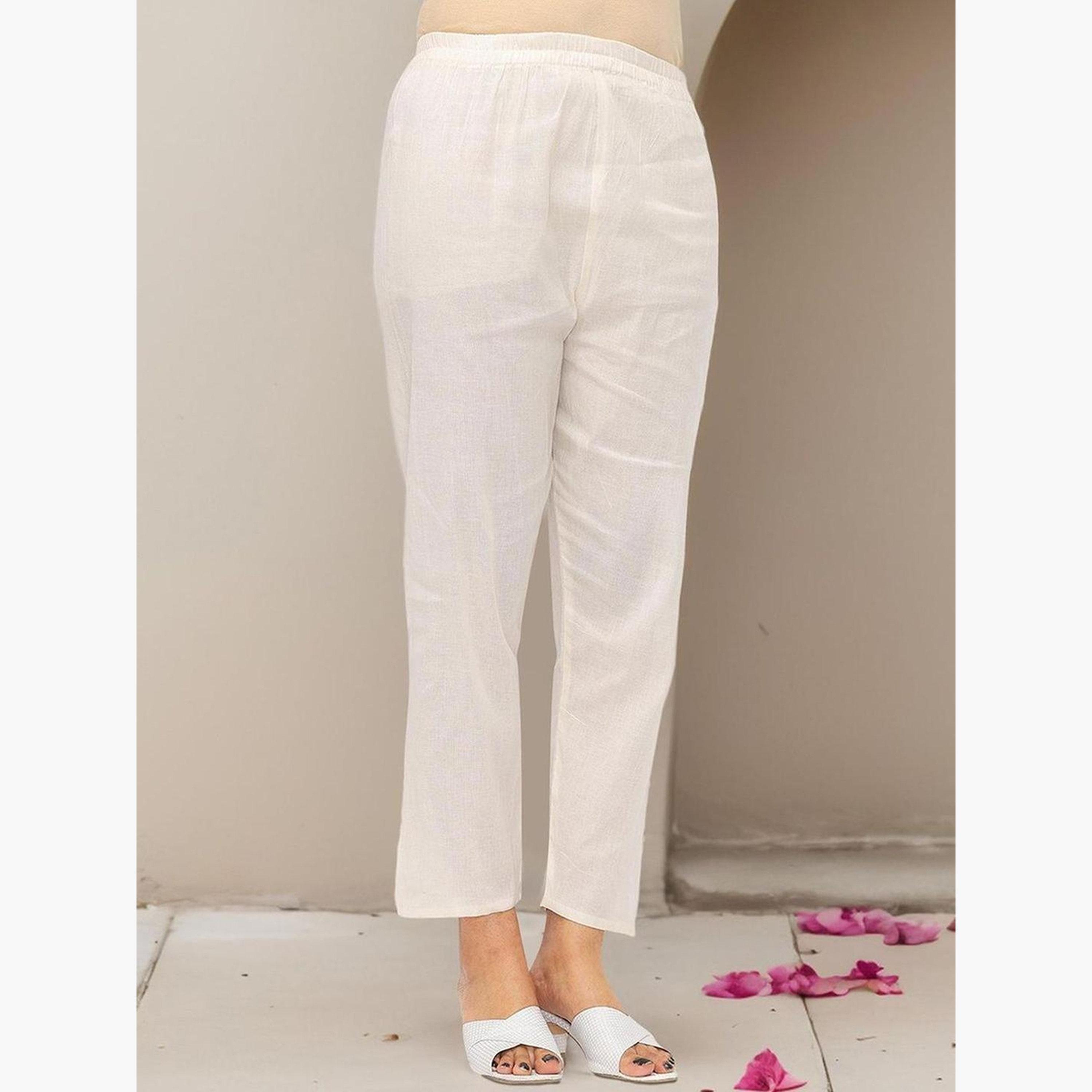 Ishin X Styli Off White Cotton Kurta with Pants and Dupatta Set-women-clothing-ethnicwear-kurtasets-image-4