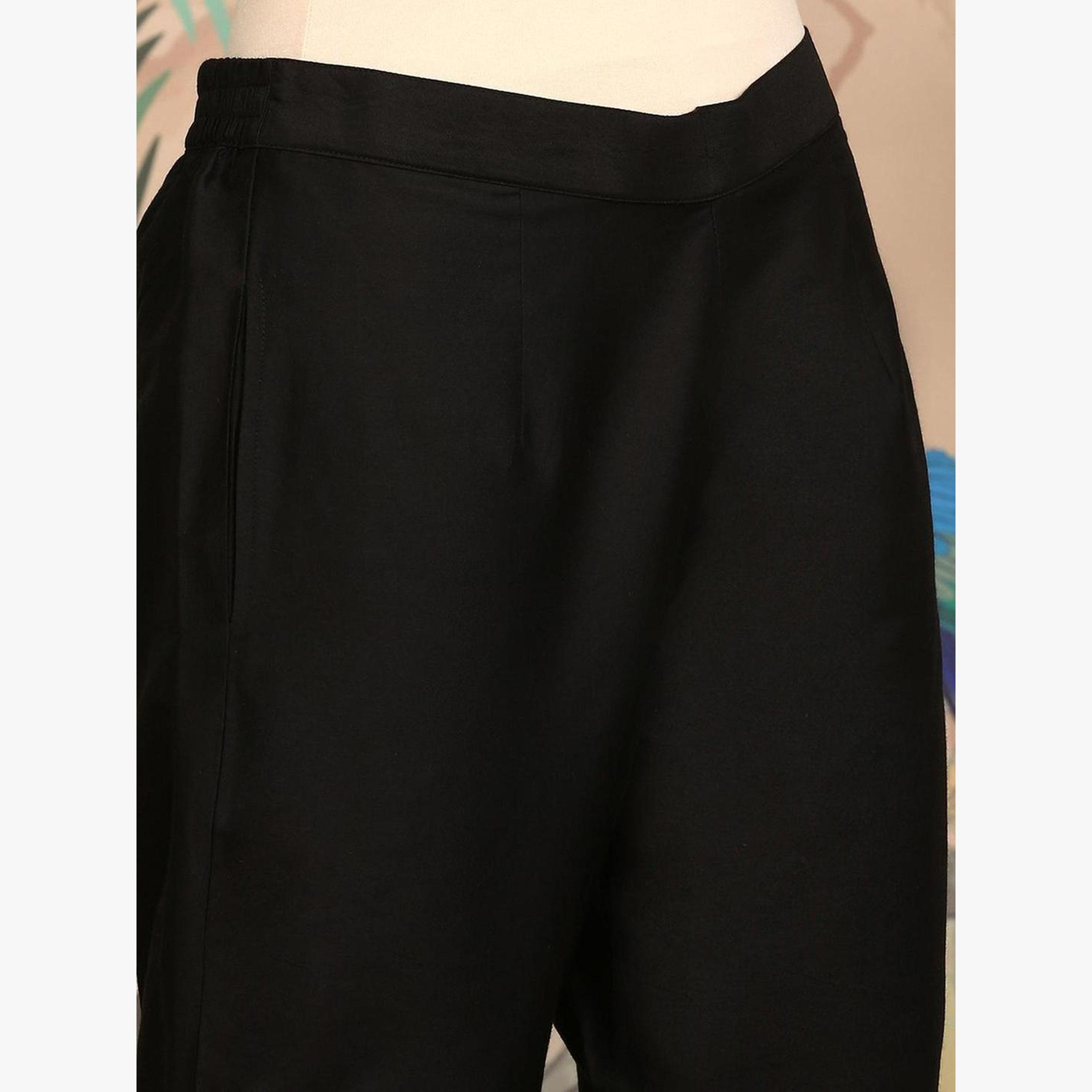 Ishin Women Black Kurta with Pants and Dupatta Set-women-clothing-ethnicwear-kurtasets-image-3