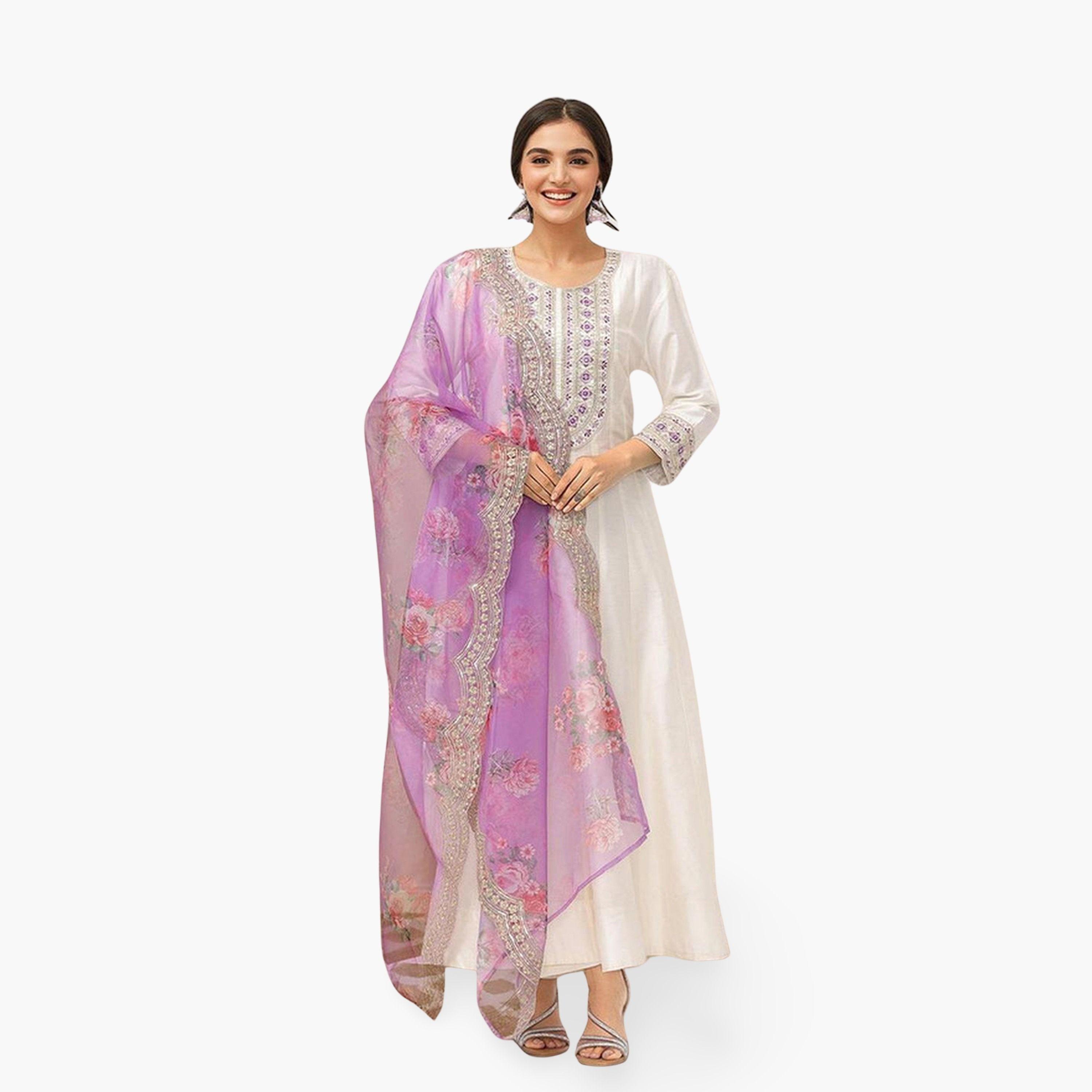 Ishin Women White Kurta with Pants and Dupatta Set-women-clothing-ethnicwear-kurtasets-image-1