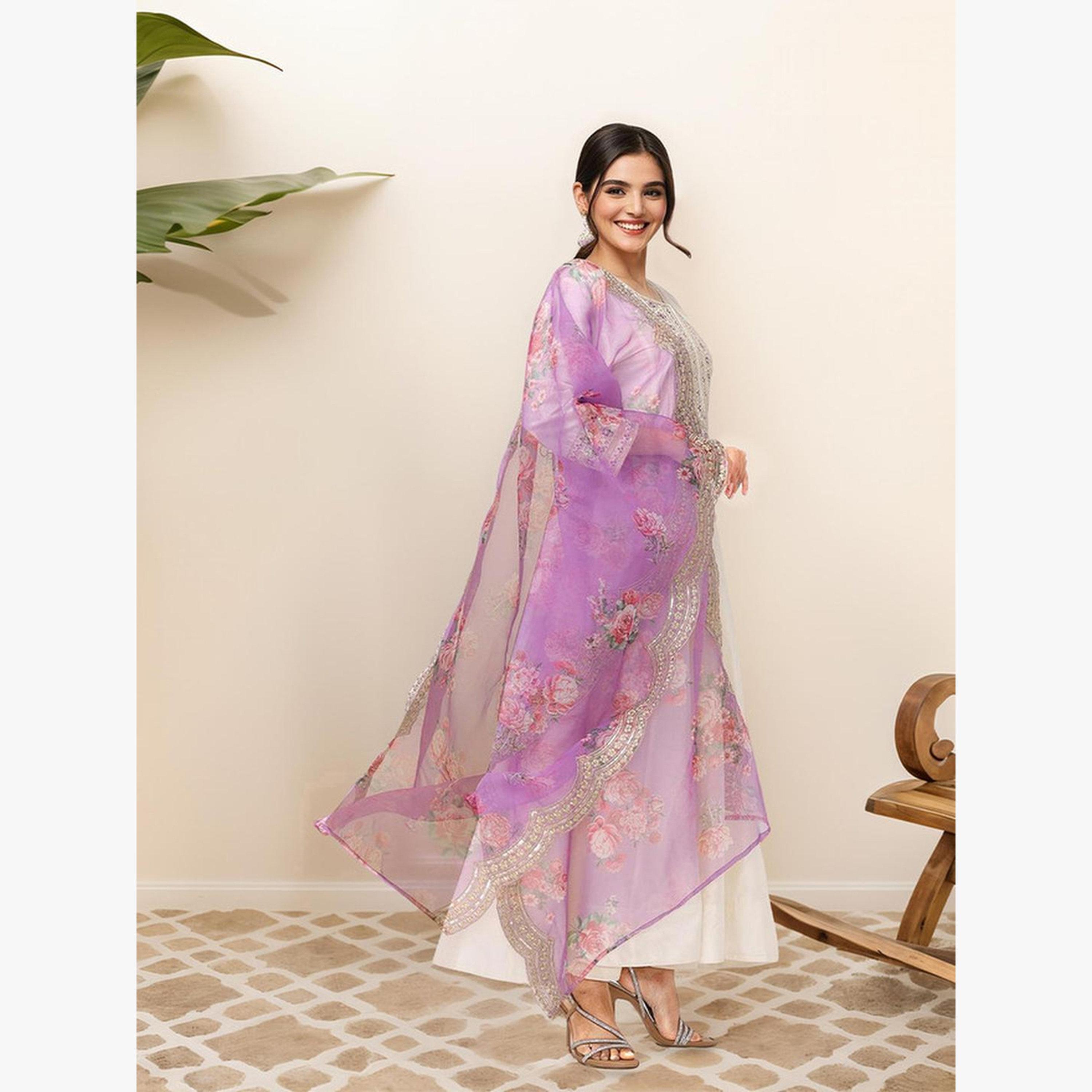 Ishin Women White Kurta with Pants and Dupatta Set-women-clothing-ethnicwear-kurtasets-image-2