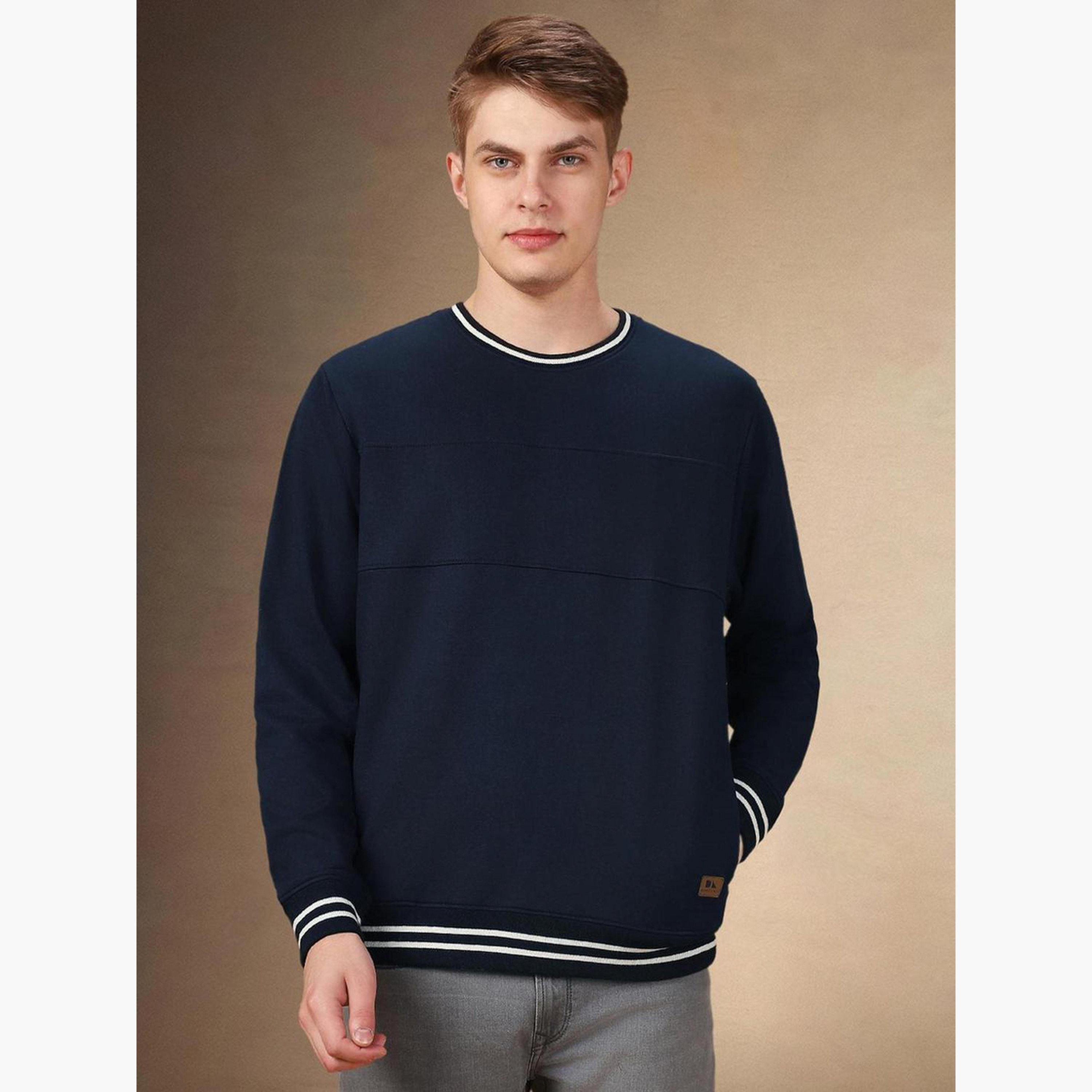 Dennis Lingo Striped Round Neck Long Sleeves Men's Sweatshirt-men-winterwear-hoodiesandsweatshirts-image-1