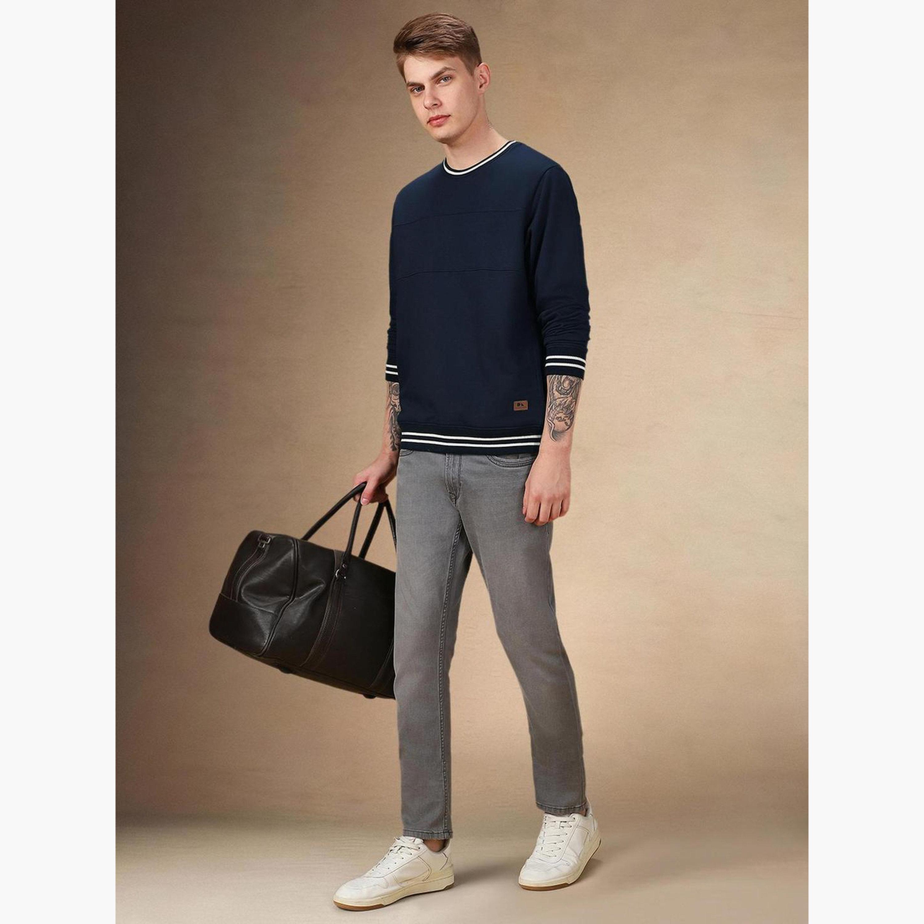 Dennis Lingo Striped Round Neck Long Sleeves Men's Sweatshirt-men-winterwear-hoodiesandsweatshirts-image-2