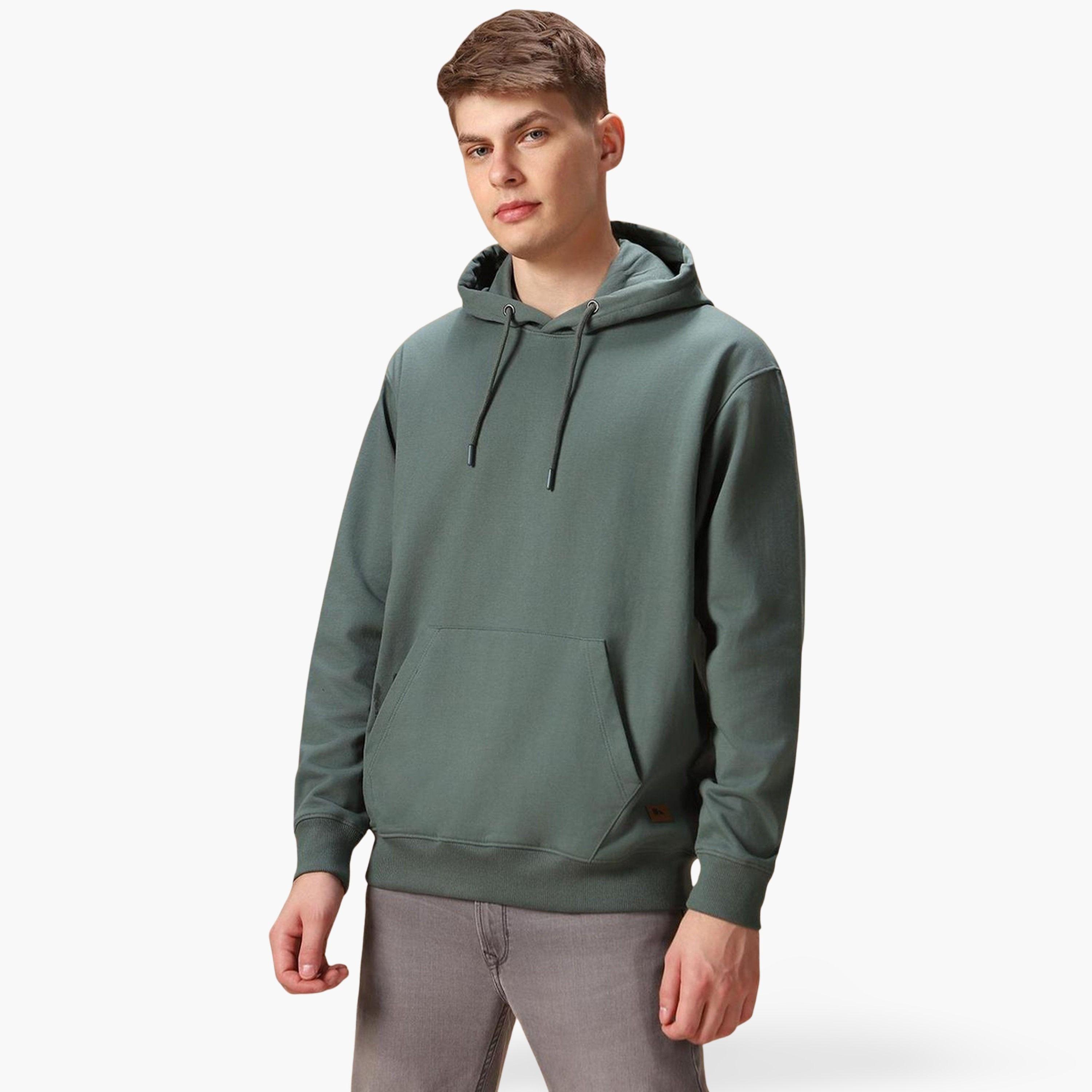Dennis Lingo Men Olive Green Cotton Hoodie-men-clothing-hoodiesandsweatshirts-image-1