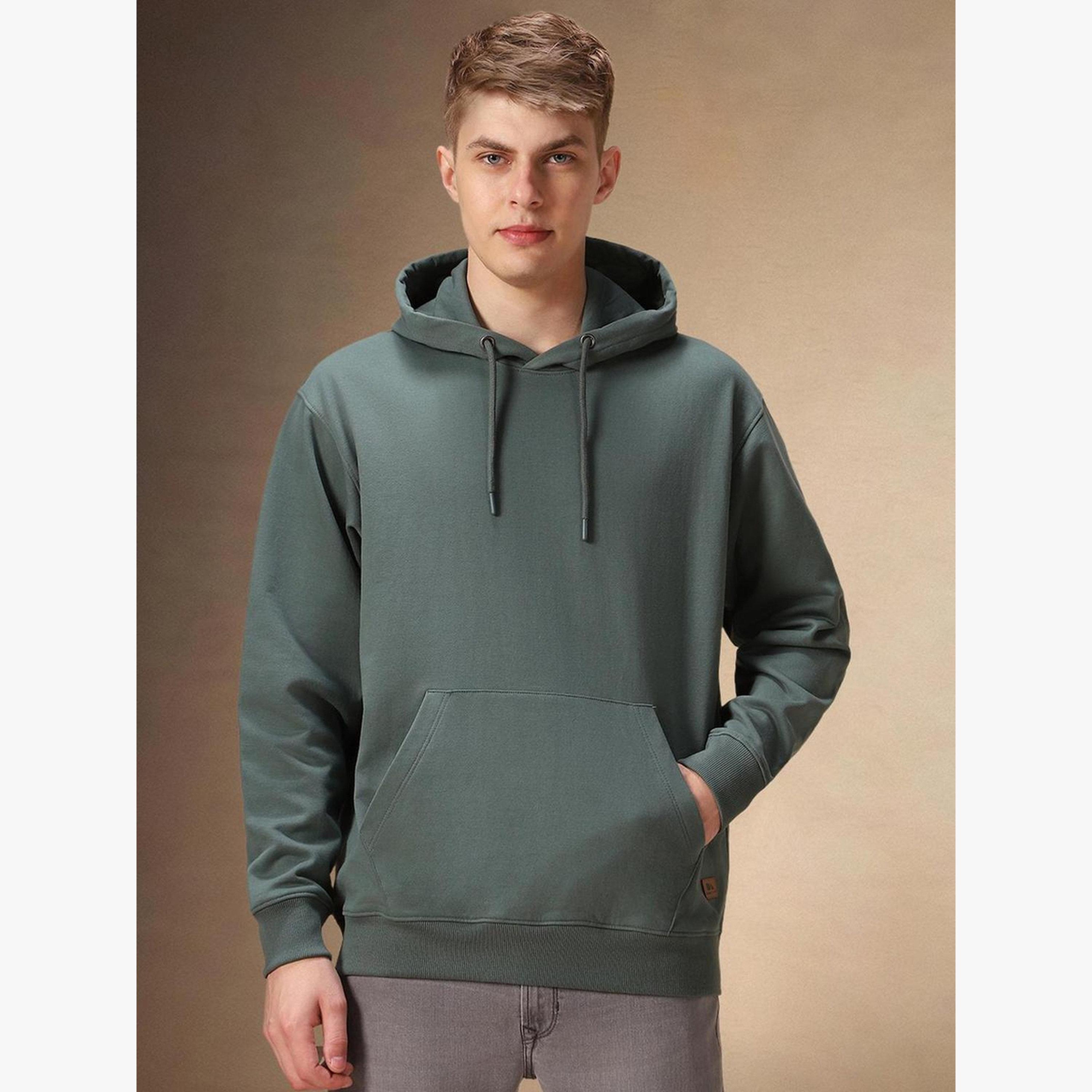 Dennis Lingo Men Olive Green Cotton Hoodie-men-clothing-hoodiesandsweatshirts-image-4