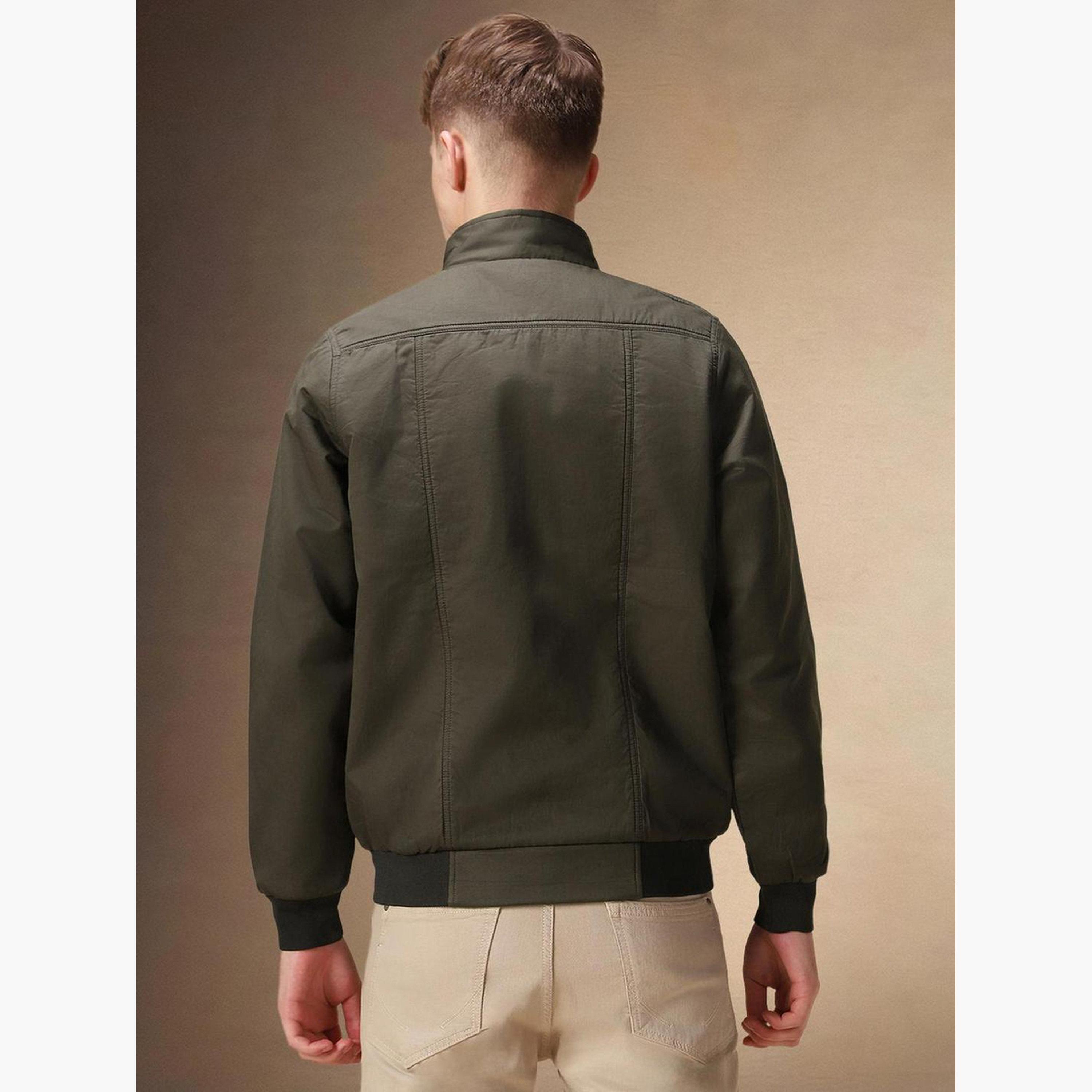 دينيس لينغو - جاكيت بومبر رجالي سادة برقبة عالية وأكمام طويلة وسحاب-men-clothing-jacketsandblazers-jackets-image-3