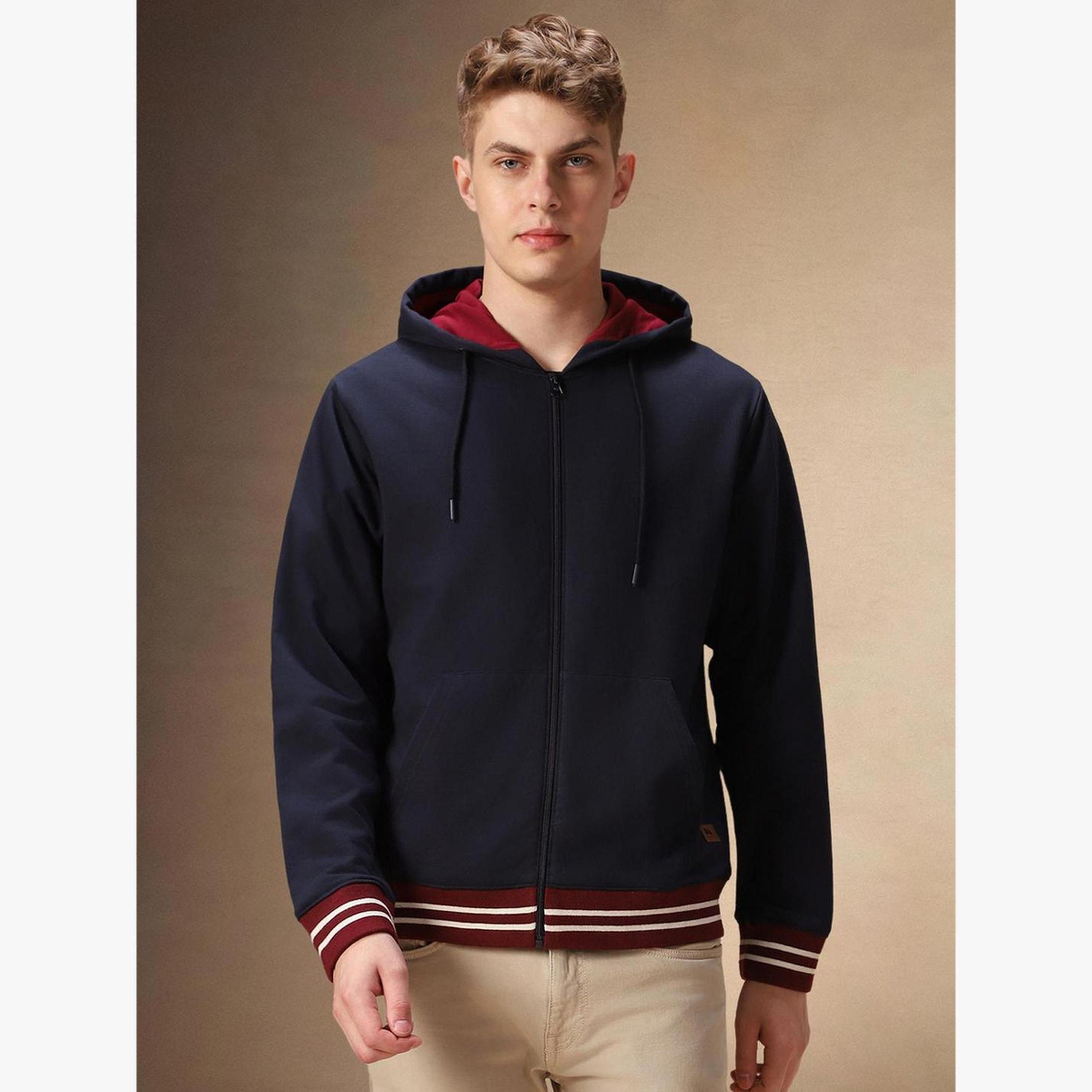 Dennis Lingo Men Navy Blue Striped Zip-Up Sweatshirt-men-clothing-hoodiesandsweatshirts-image-4