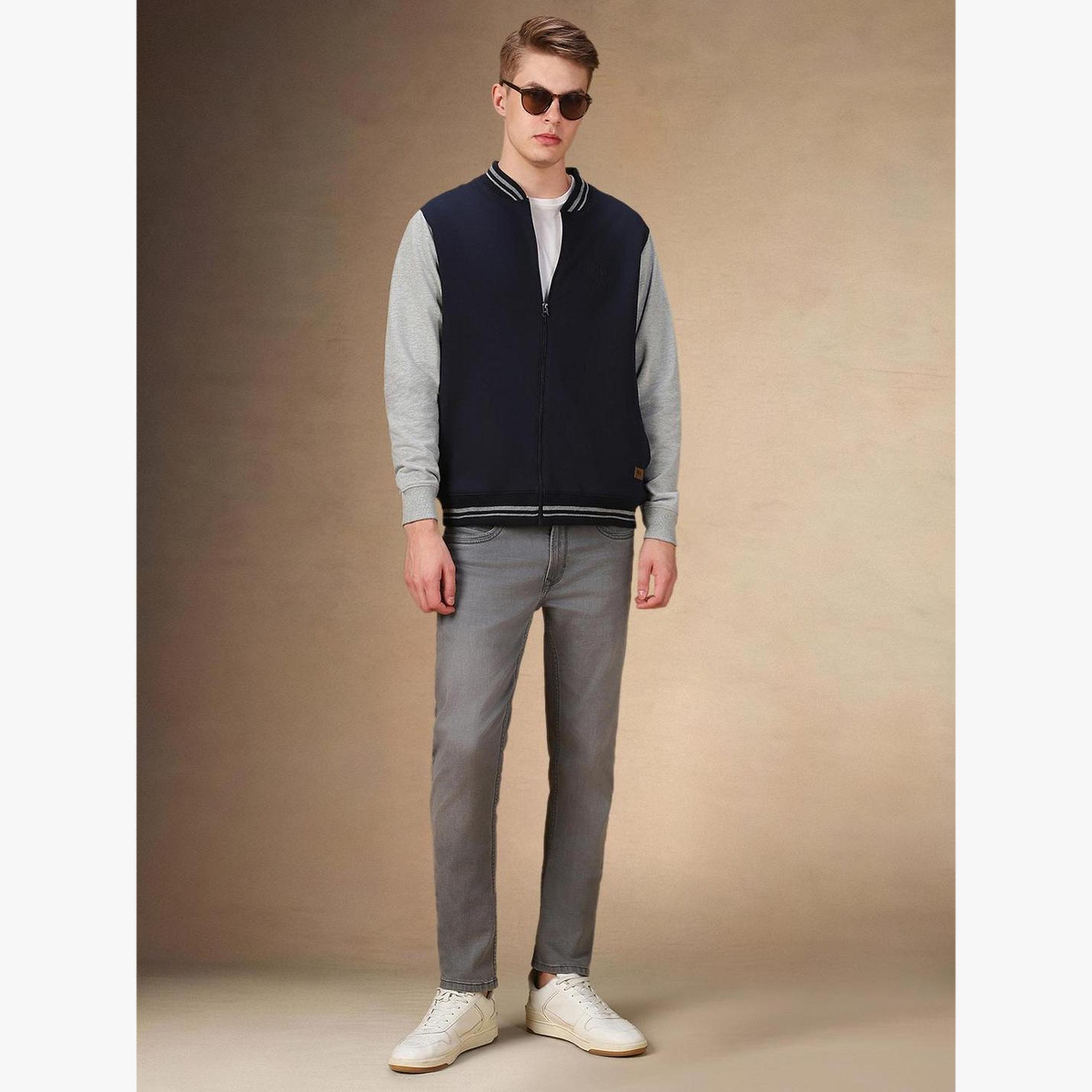 Dennis Lingo Men Navy Blue Color Block Varsity Jacket-men-clothing-jacketsandblazers-jackets-image-2