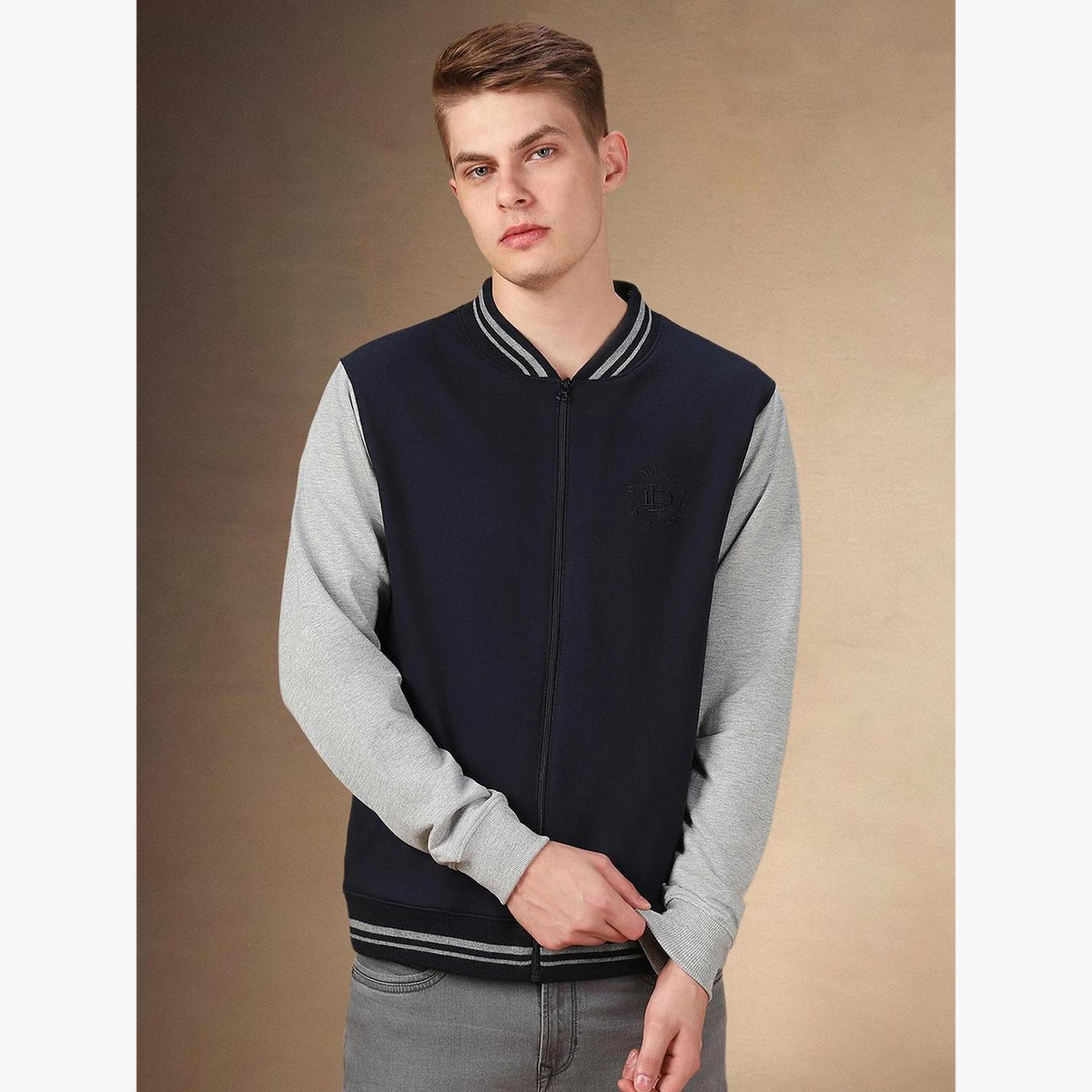 Dennis Lingo Men Navy Blue Color Block Varsity Jacket-men-clothing-jacketsandblazers-jackets-image-4