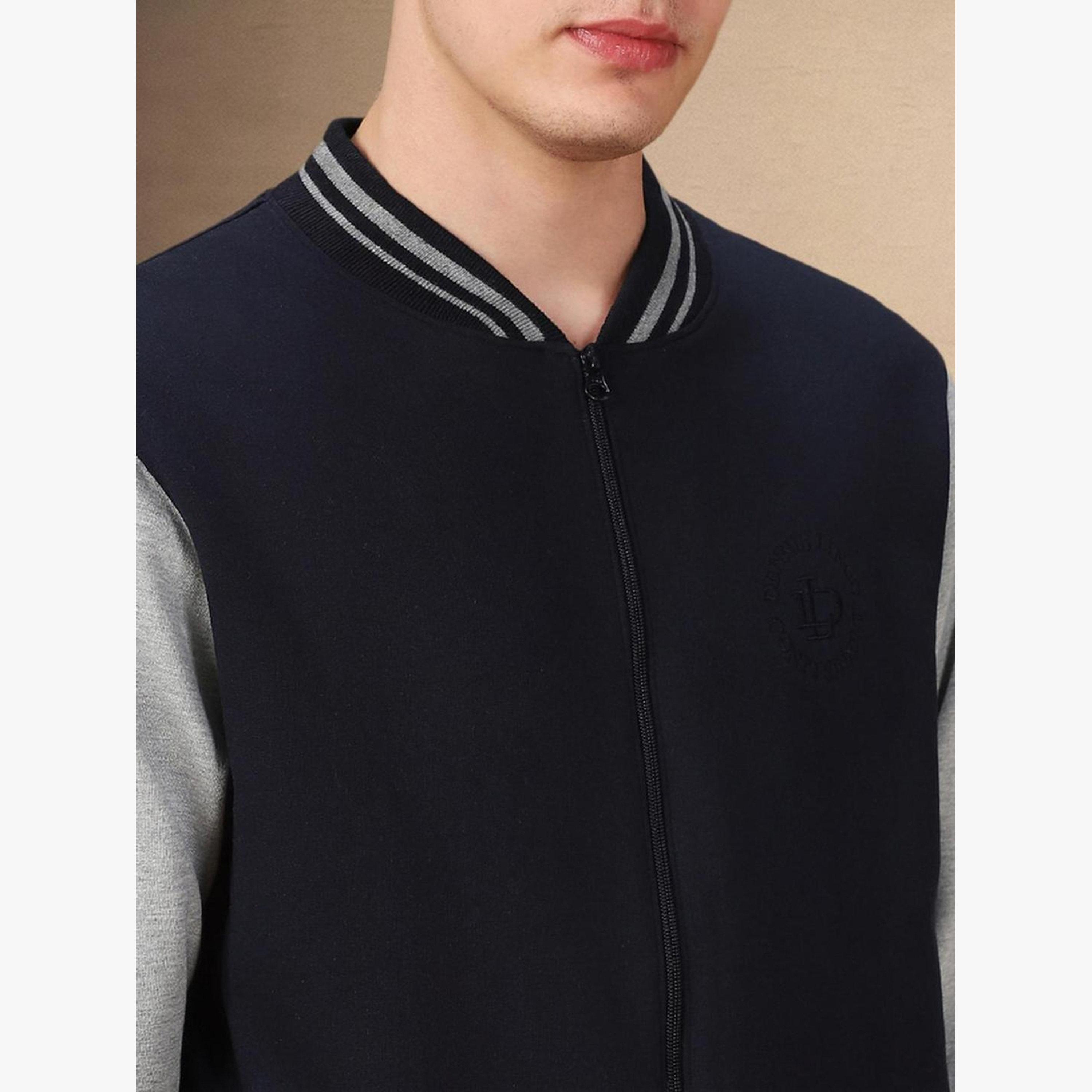 Dennis Lingo Men Navy Blue Color Block Varsity Jacket-men-clothing-jacketsandblazers-jackets-image-5