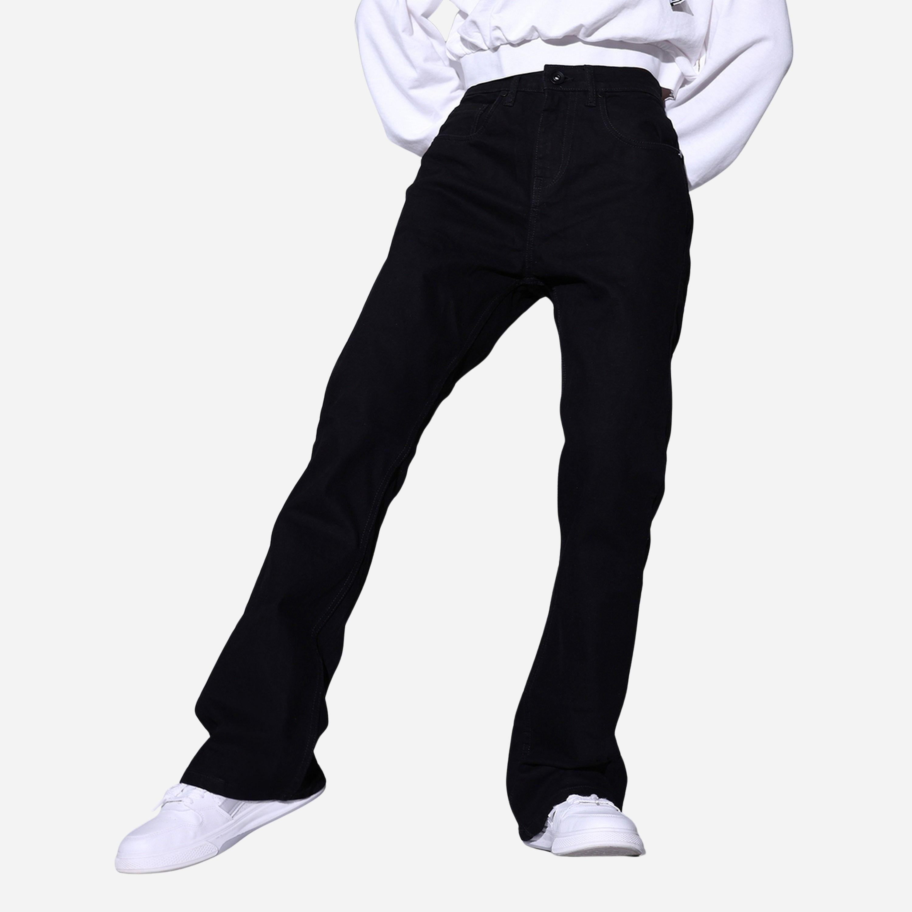 هابيرهولم - بنطال جينز لون أسود نسائي قصة بوت كت وخصر عالٍ-women-clothing-bottoms-jeans-image-1